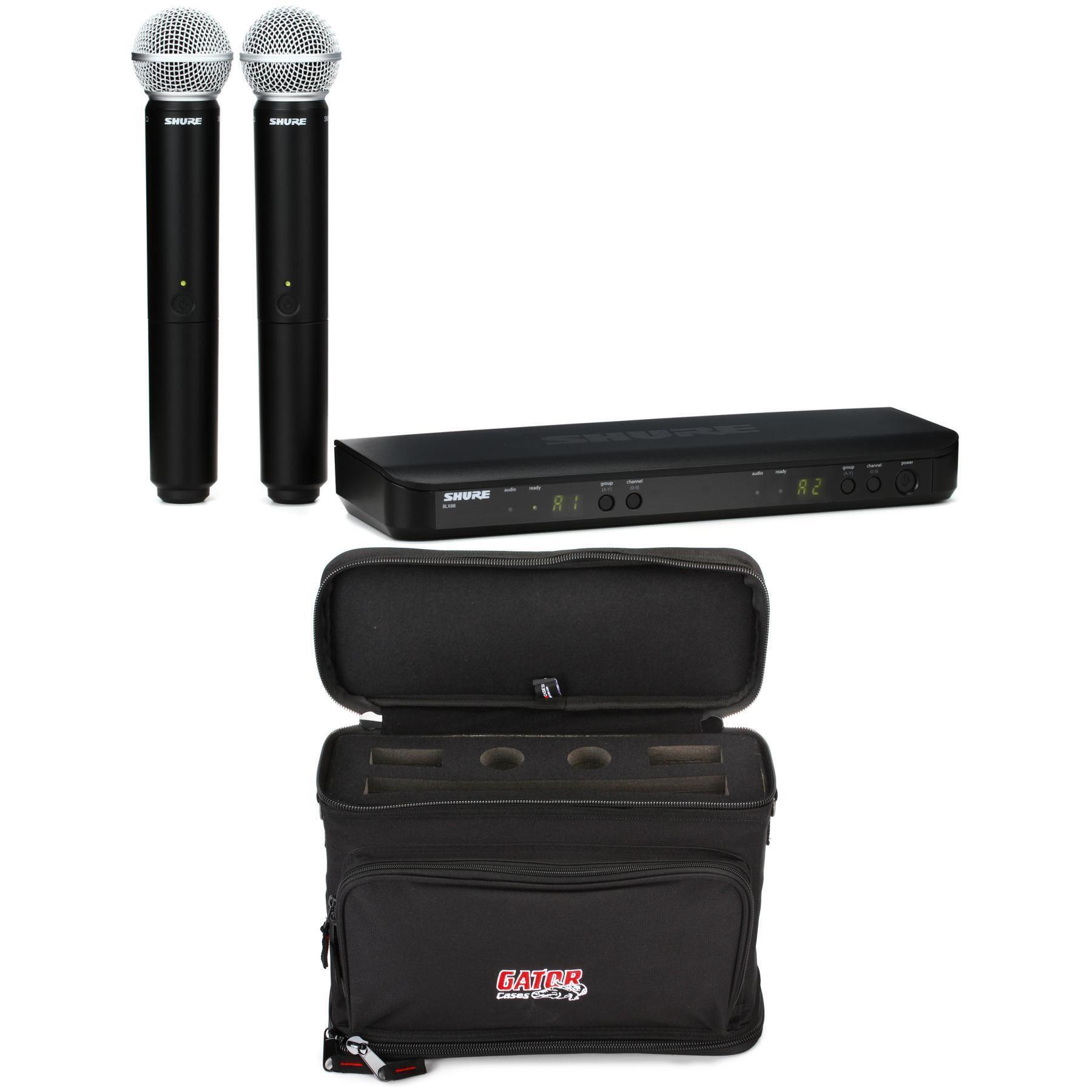 Photo of Shure BLX288/SM58 Dual Channel Wireless Handheld Microphone System with Bag - H9 Band