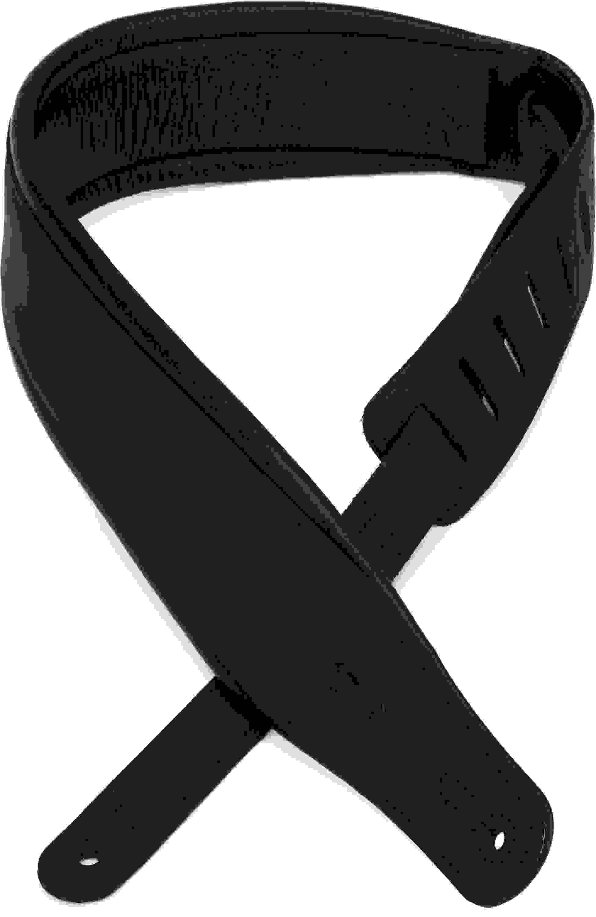 Levy's PM32CH-BLK 3-inch Wide Garment Leather Guitar Strap - Black Sweetwater Exclusive