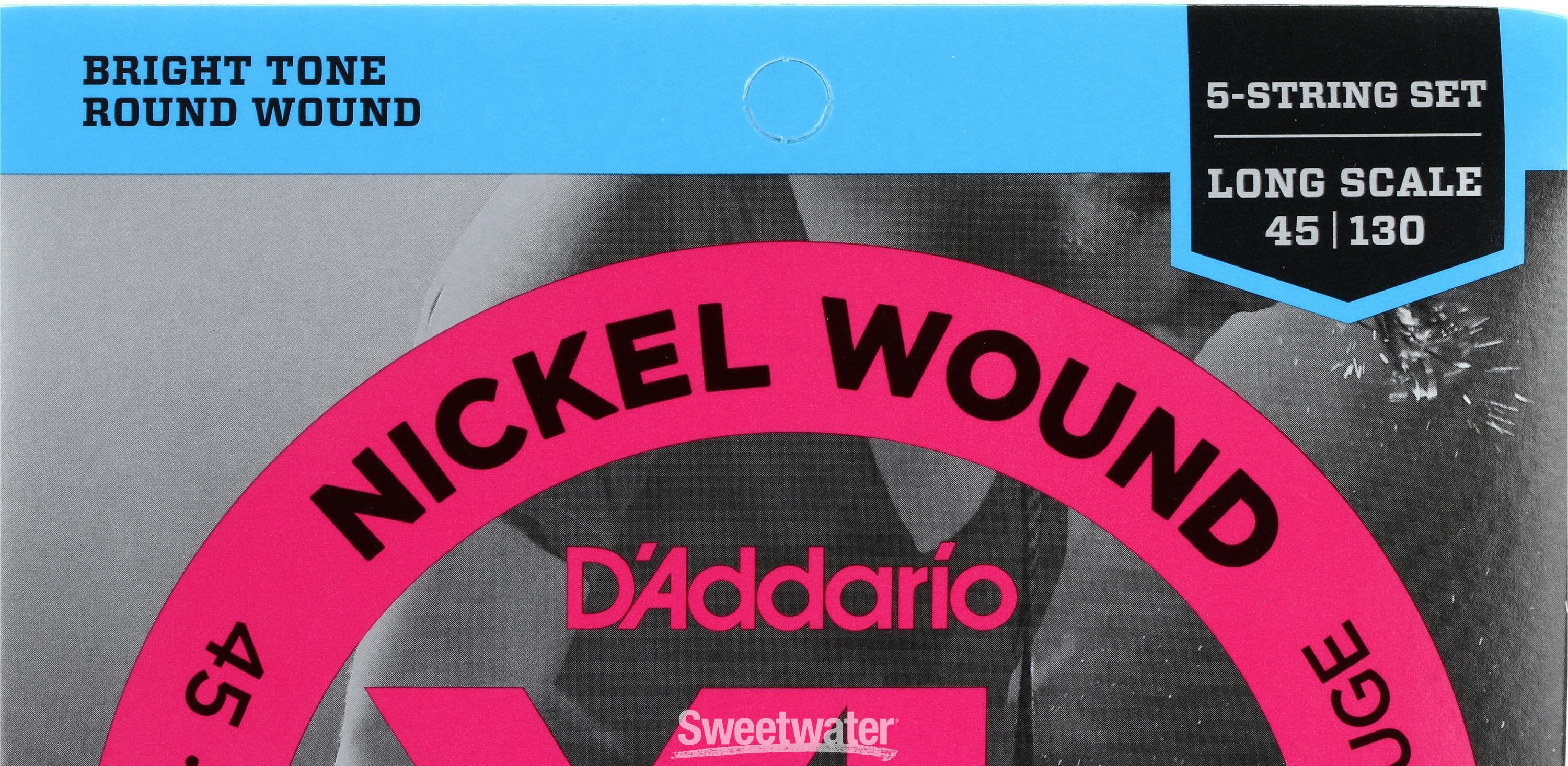 D'Addario EXL170-5 Nickel Wound Bass Guitar Strings - .045-.130