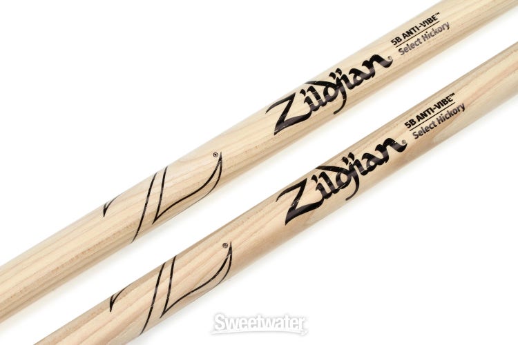 Zildjian Hickory Anti-Vibe Drumsticks - 5B - Wood Tip