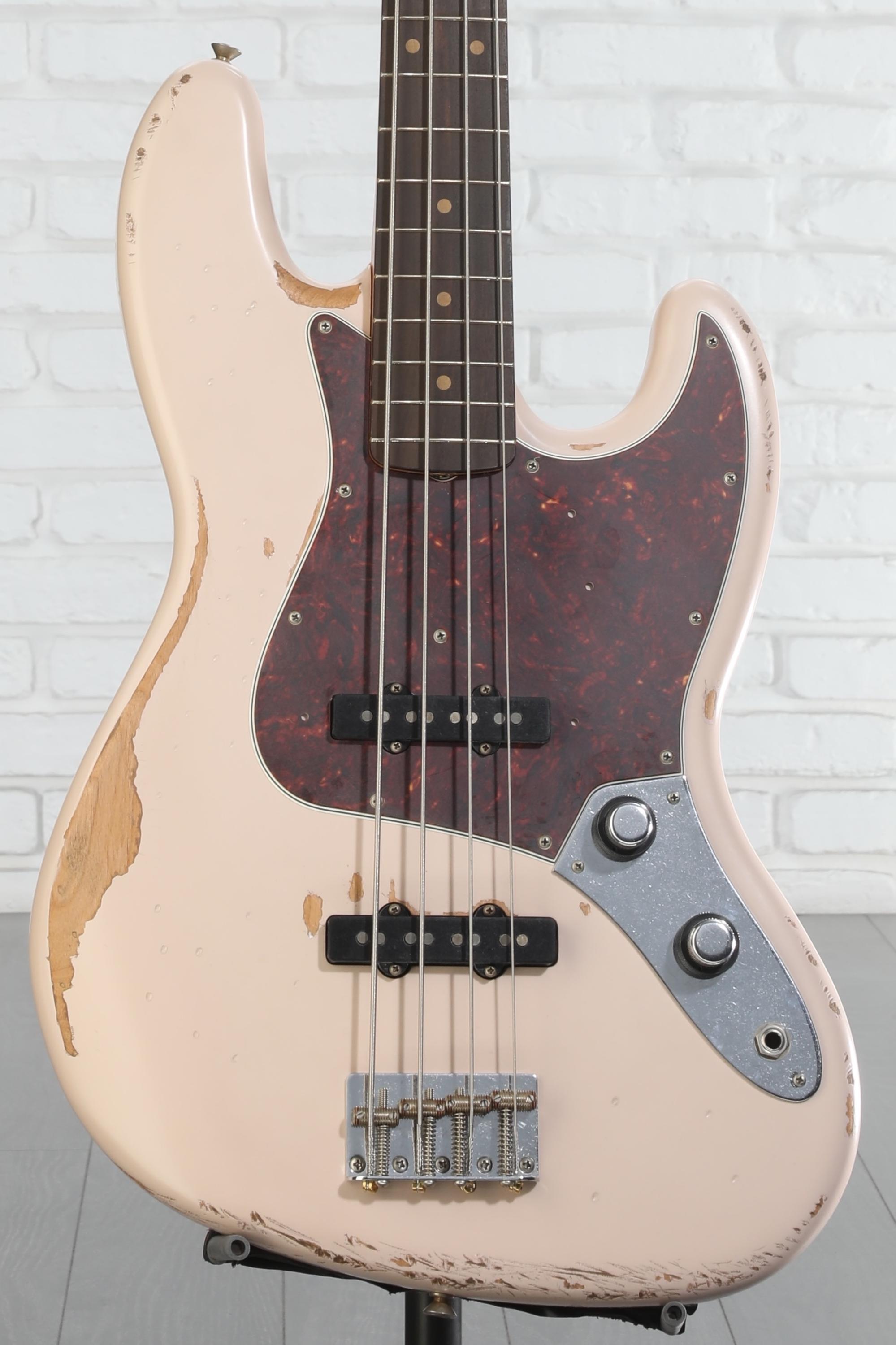 Fender Flea Jazz Bass - Shell Pink, Road Worn | Sweetwater