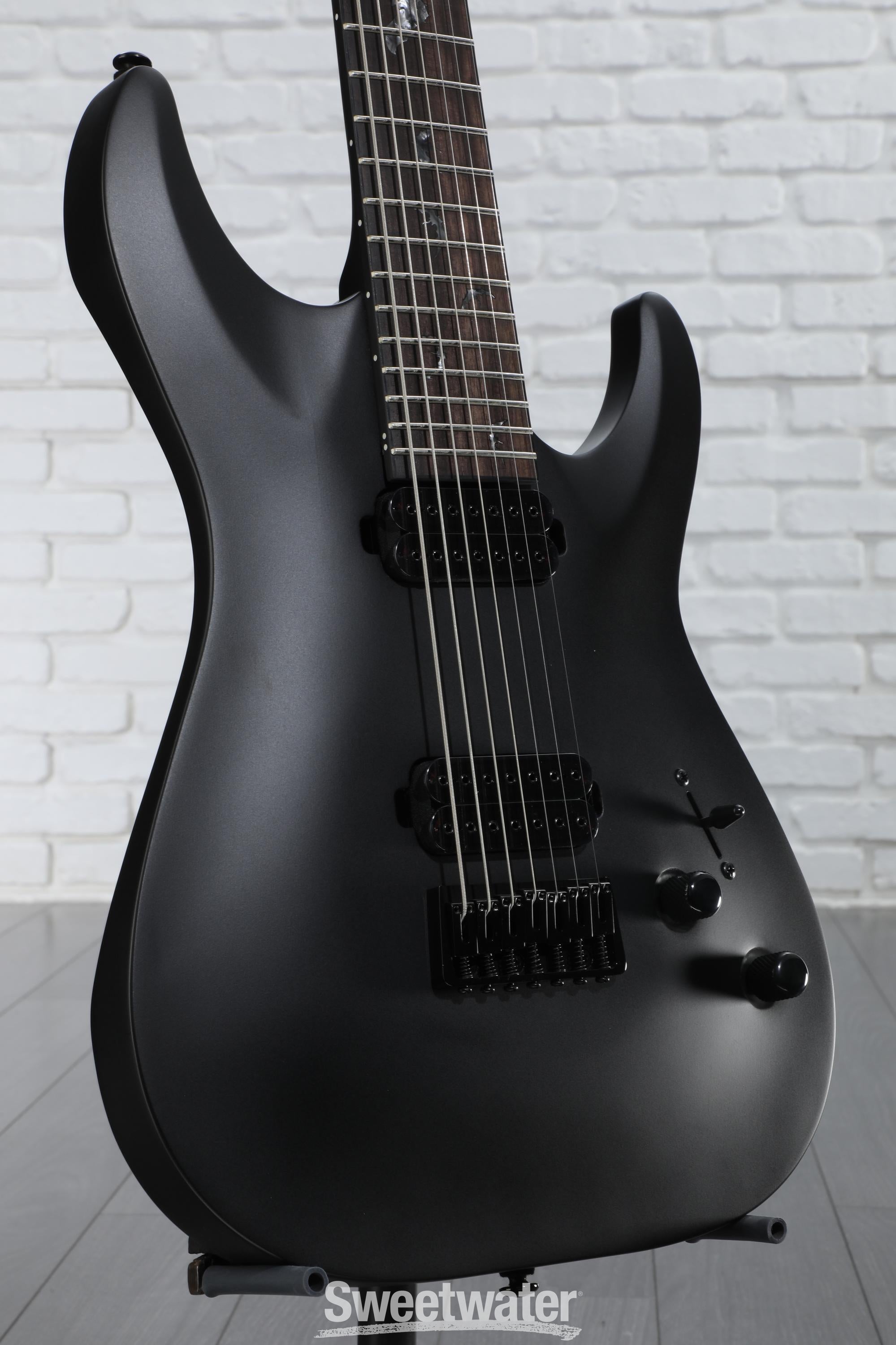 Schecter Damien-7 SBK Electric Guitar - Satin Black | Sweetwater