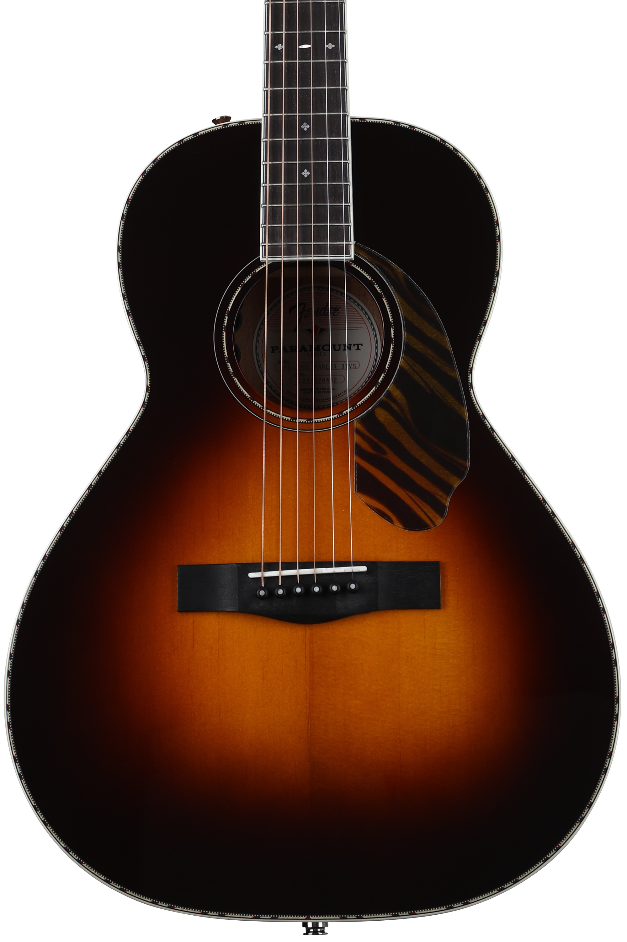Fender PS 220E Parlor Acoustic electric Guitar 3 tone Vintage Sunburst