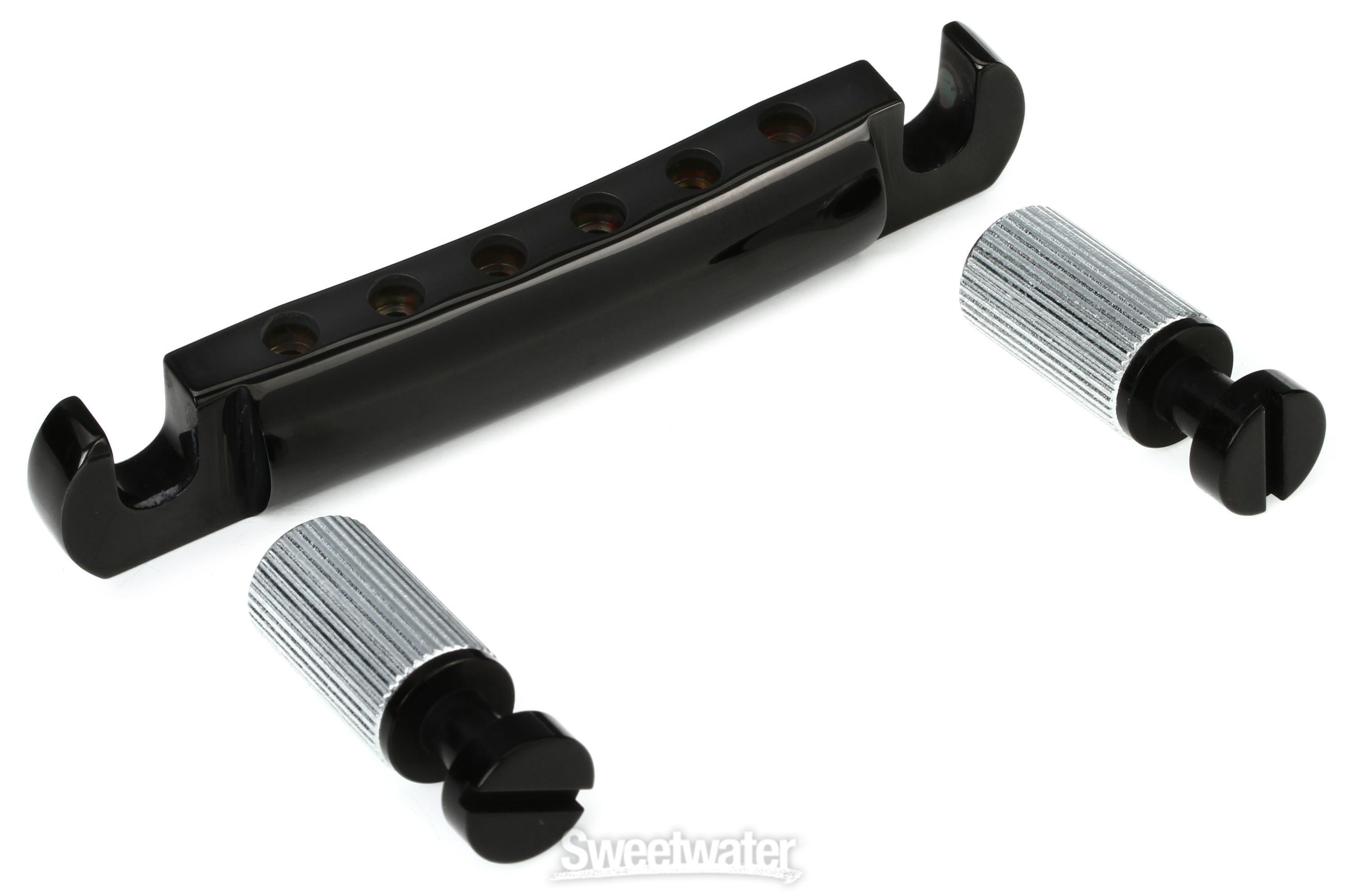 Gibson Accessories Stop Bar Tailpiece with Studs & Inserts - Black