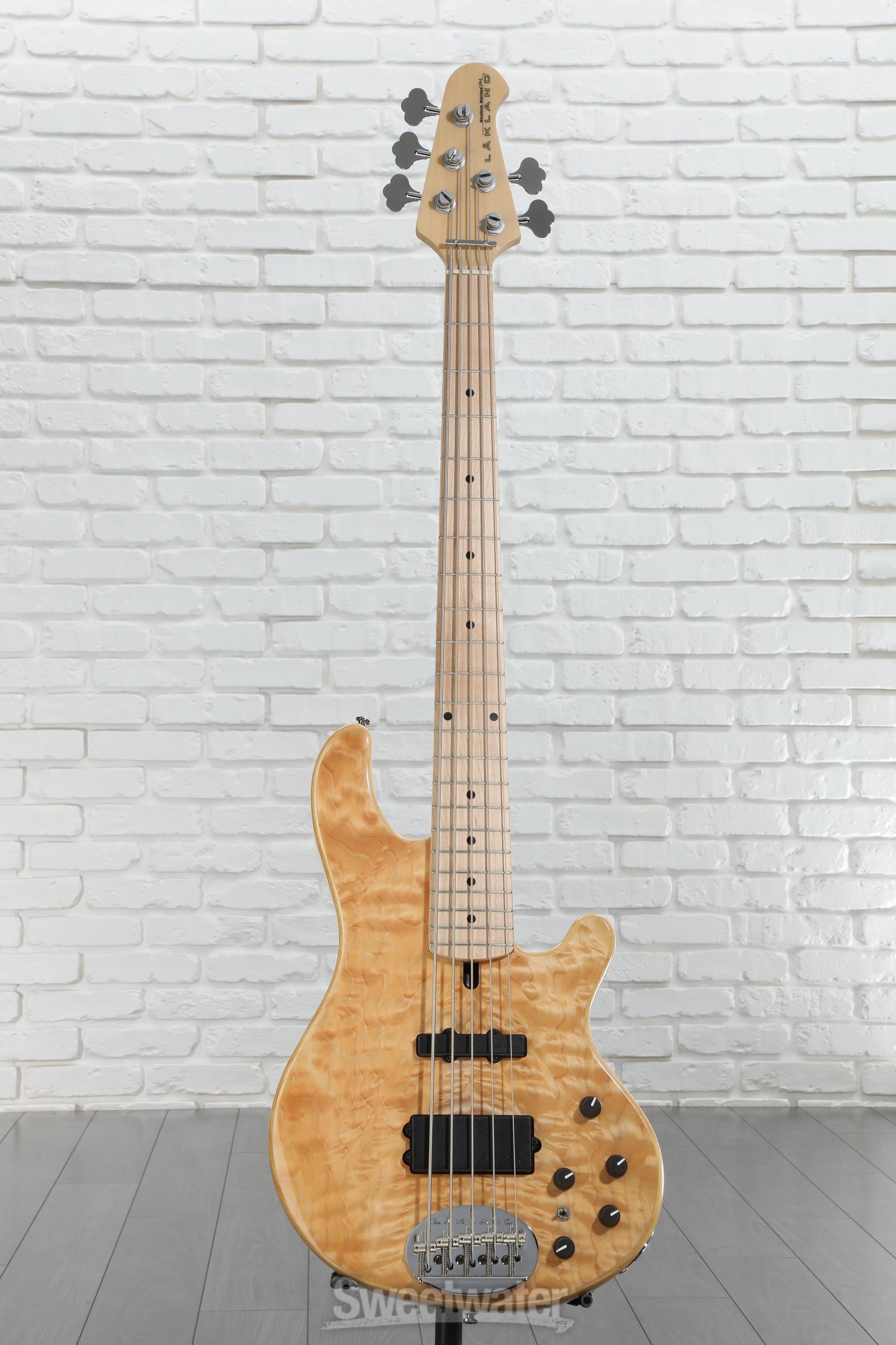 ベース Lakland Skyline Japan Series 5-String Lakland Skyline 55-02 Deluxe 5-string Bass Guitar - Spalted