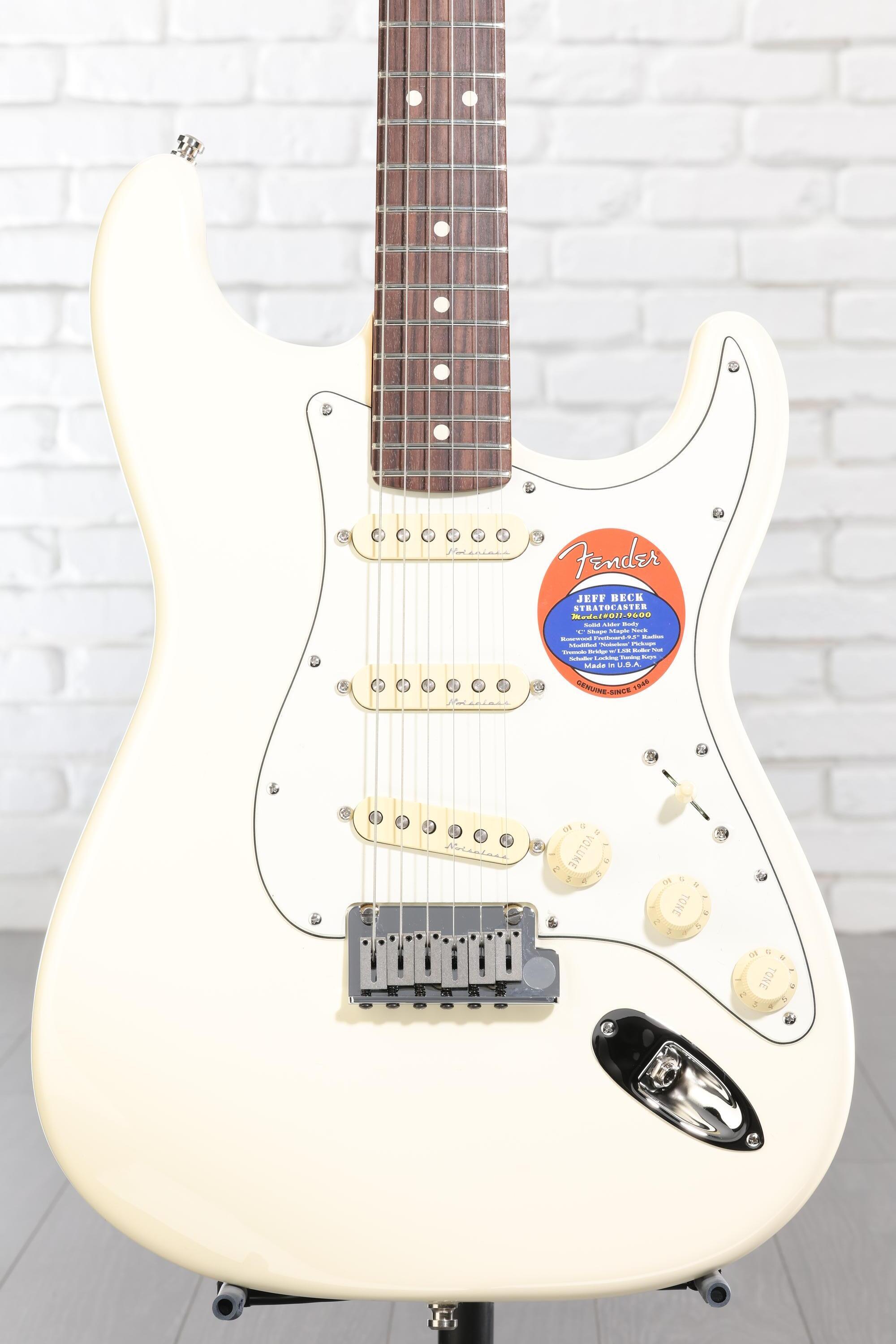 ギター Fender USA Jeff Beck Stratocaster Fender Jeff Beck Stratocaster - Olympic White with Rosewood