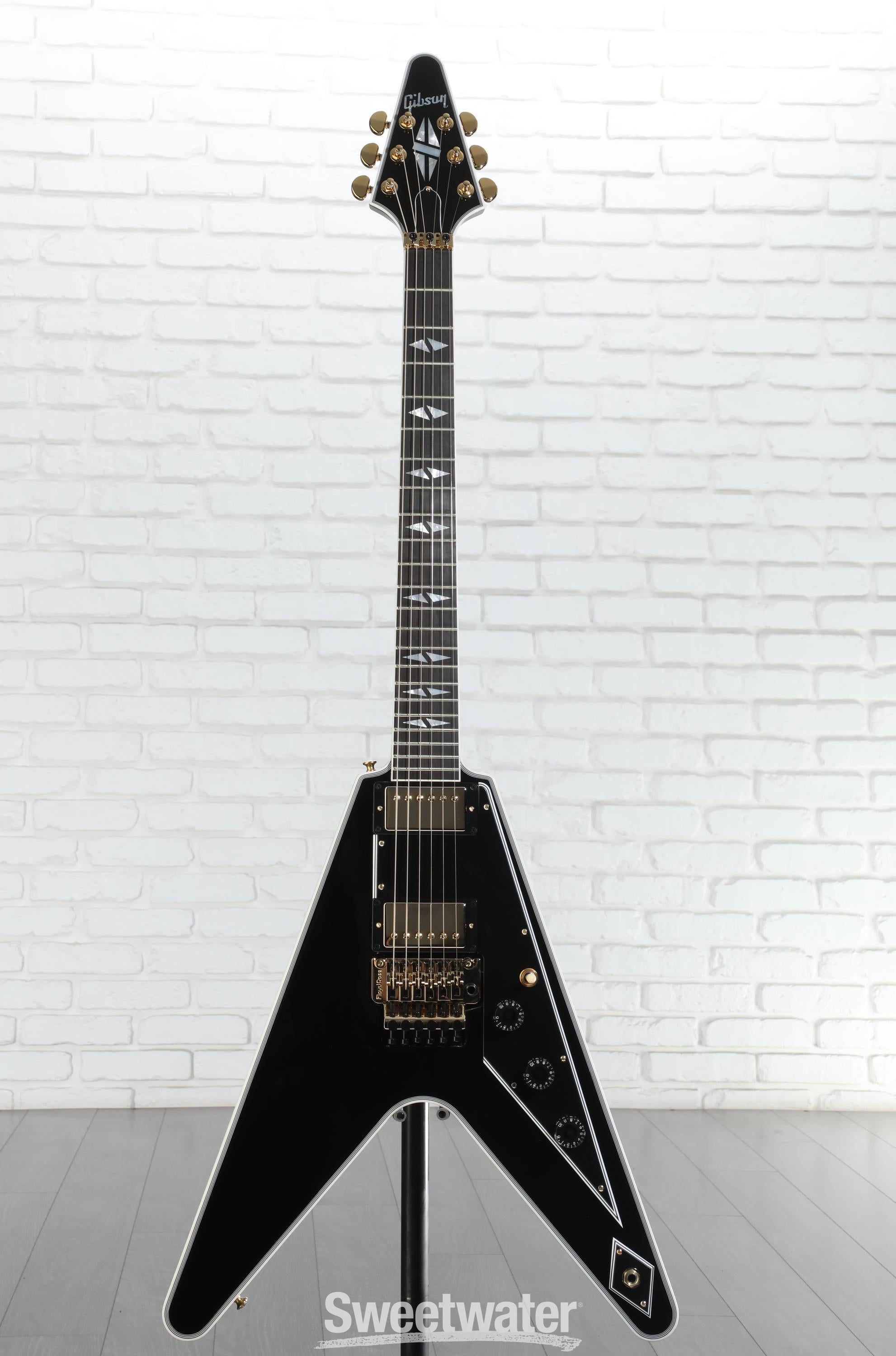 Gibson Custom Flying V Electric Guitar - Ebony | Sweetwater