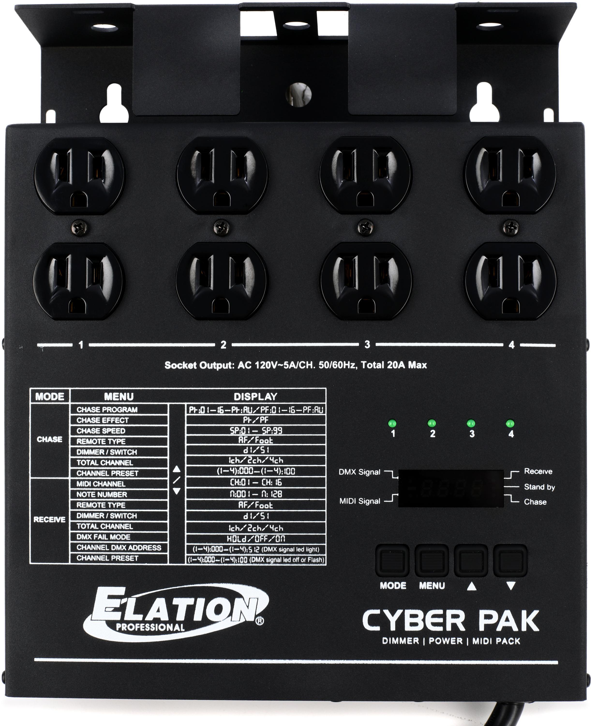 Elation CYBER PACK 4-channel Dimmer/Chase/MIDI Relay Pack Sweetwater