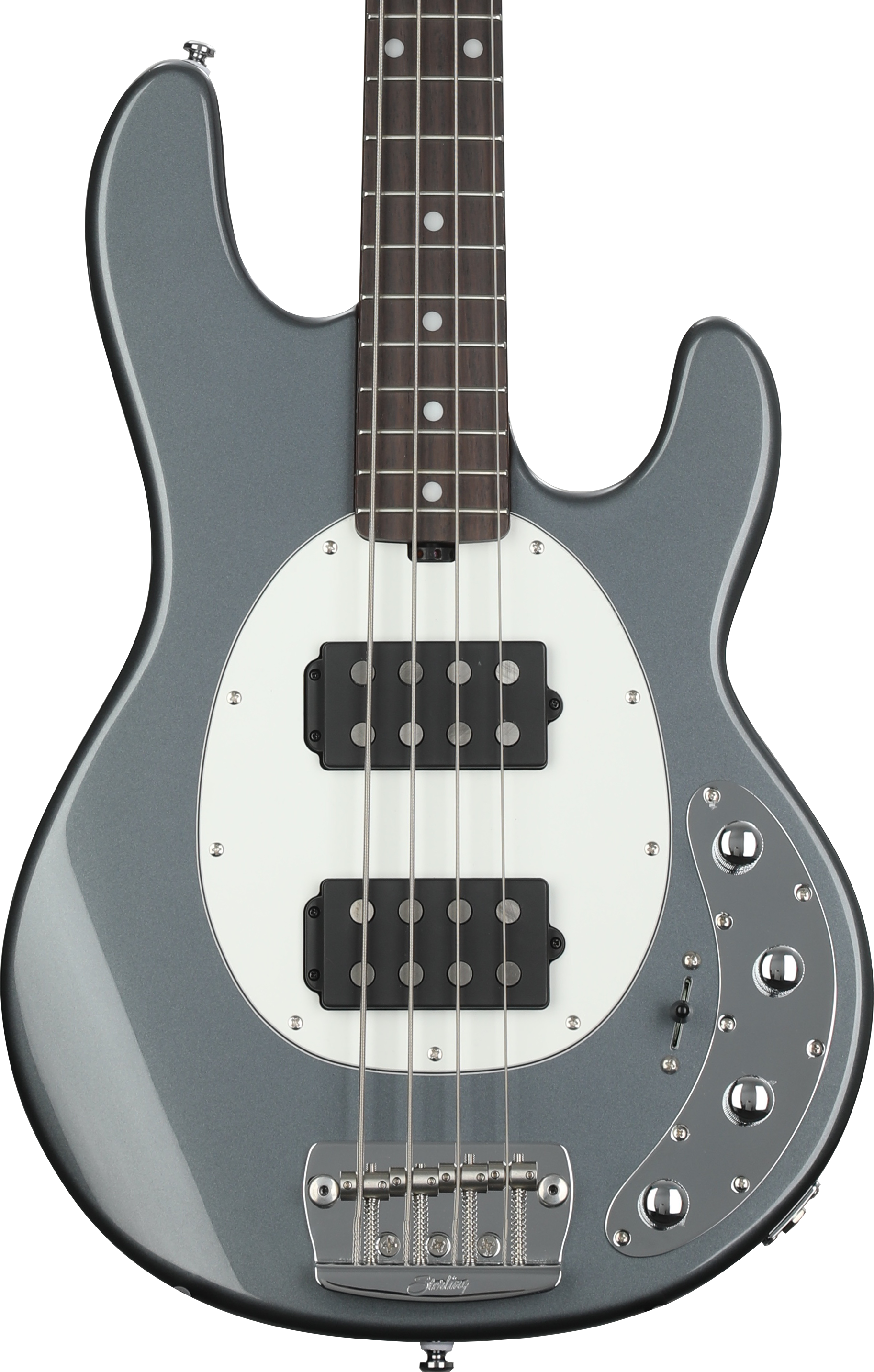 Sterling By Music Man StingRay RAY34HH Bass Guitar - Charcoal Frost, Dent  and Scratch