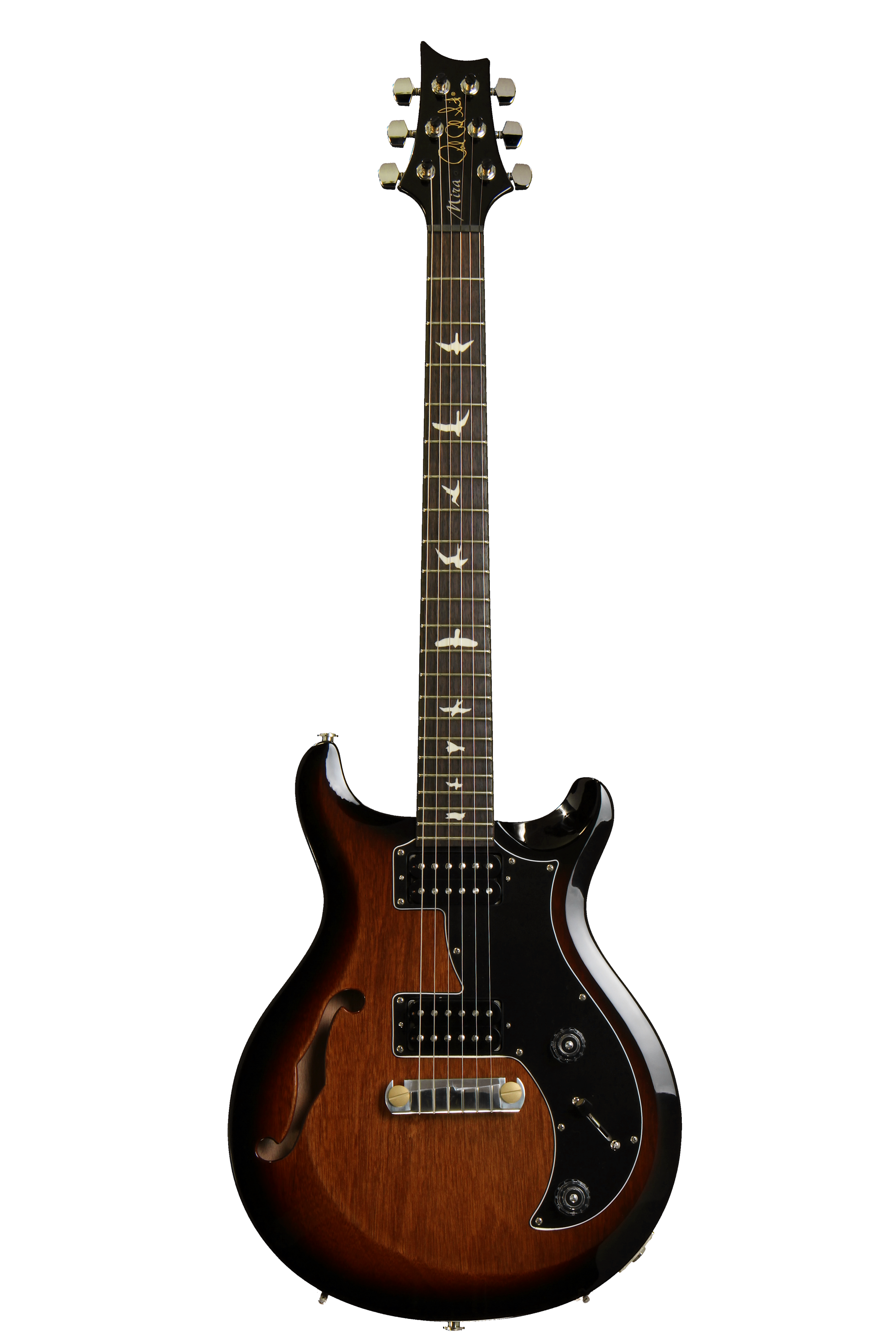 PRS S2 Mira Semi-hollow - McCarty Tobacco Sunburst, Birds inlay