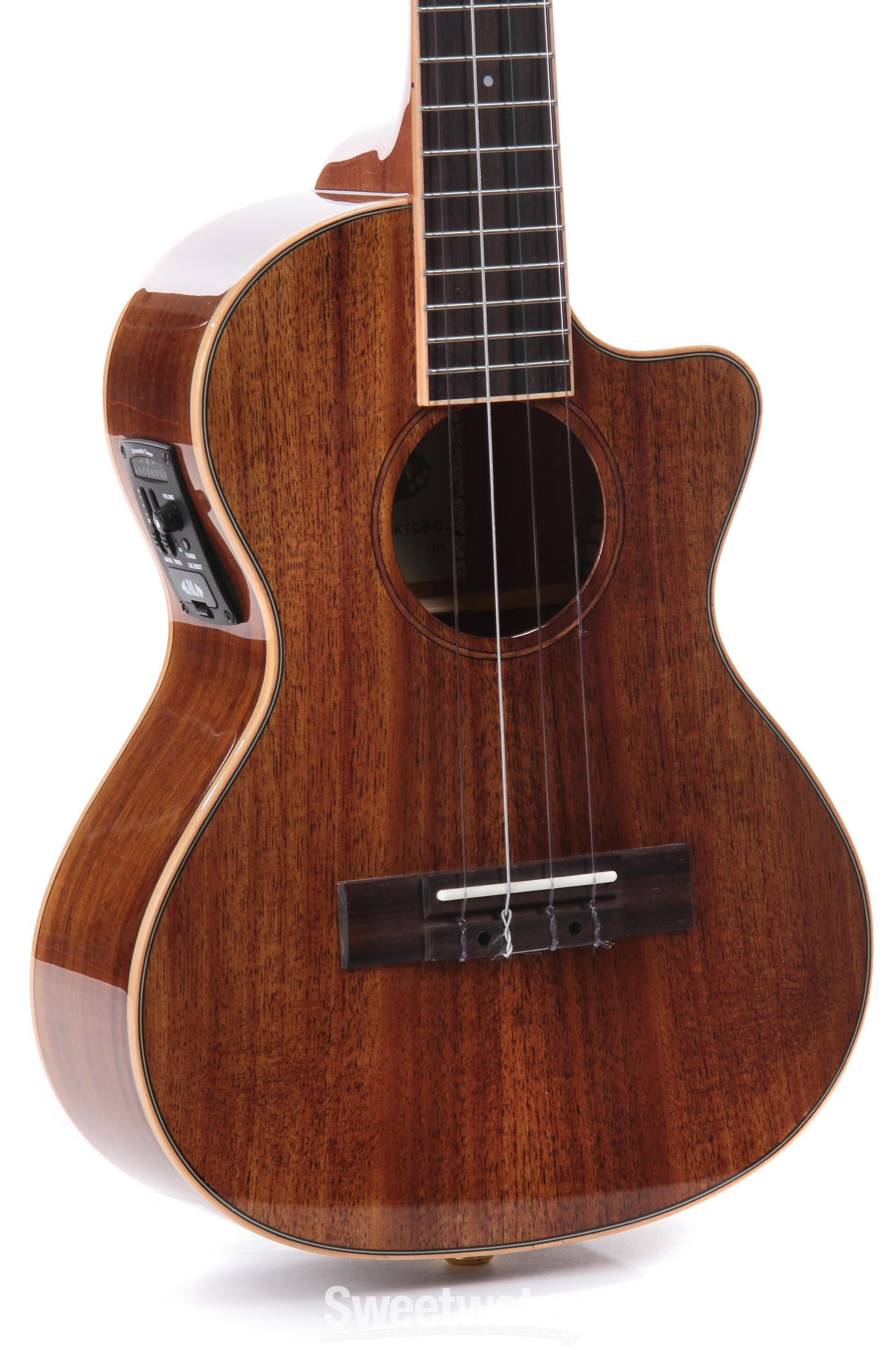 Kala KA-KTGE-C Hawaiian Koa Gloss Series Tenor Cutaway Ukulele