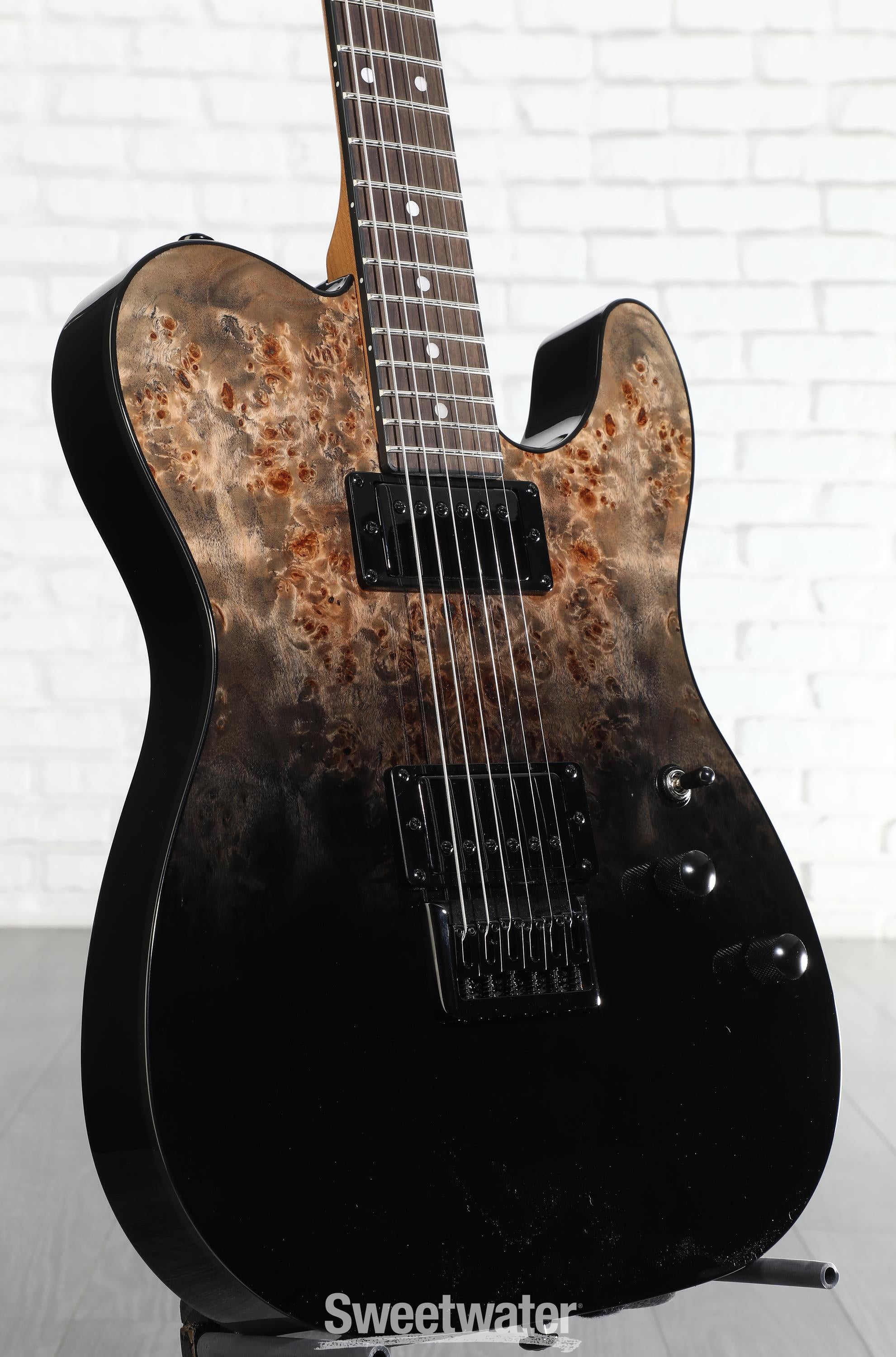 Schecter PT Standard Electric Guitar - Black Fade Burst Burl