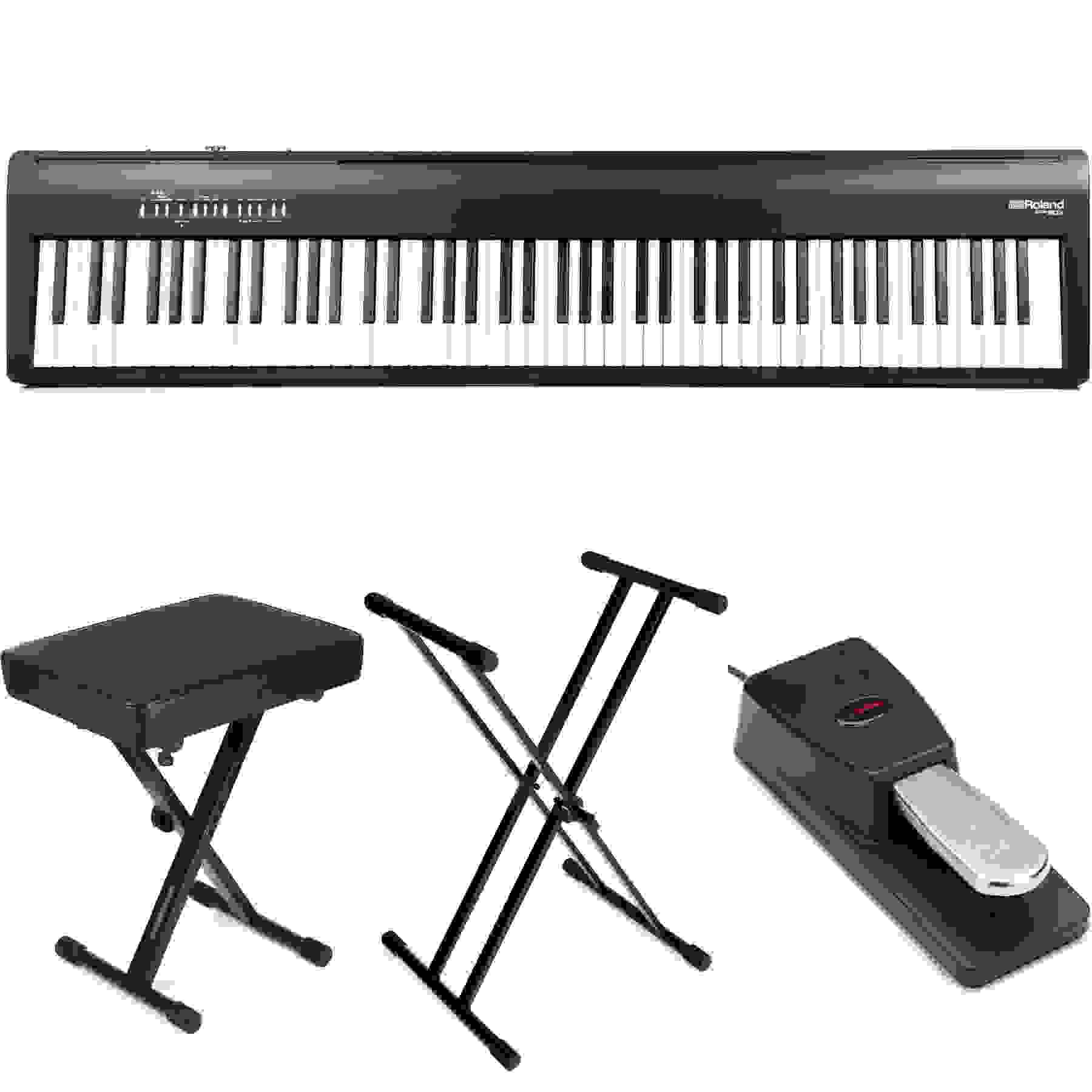 Roland FP-30X Digital Piano with Speakers Essentials Bundle - Black