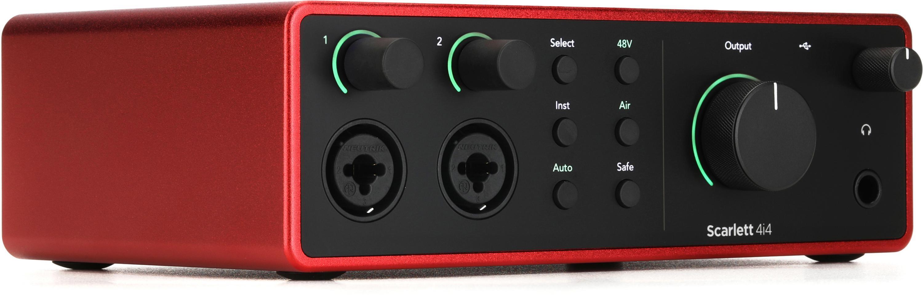 Focusrite Scarlett 4i4 USB Audio/MIDI Interface (3rd Gen) Bundle with 4x  XLR-XLR Cable 