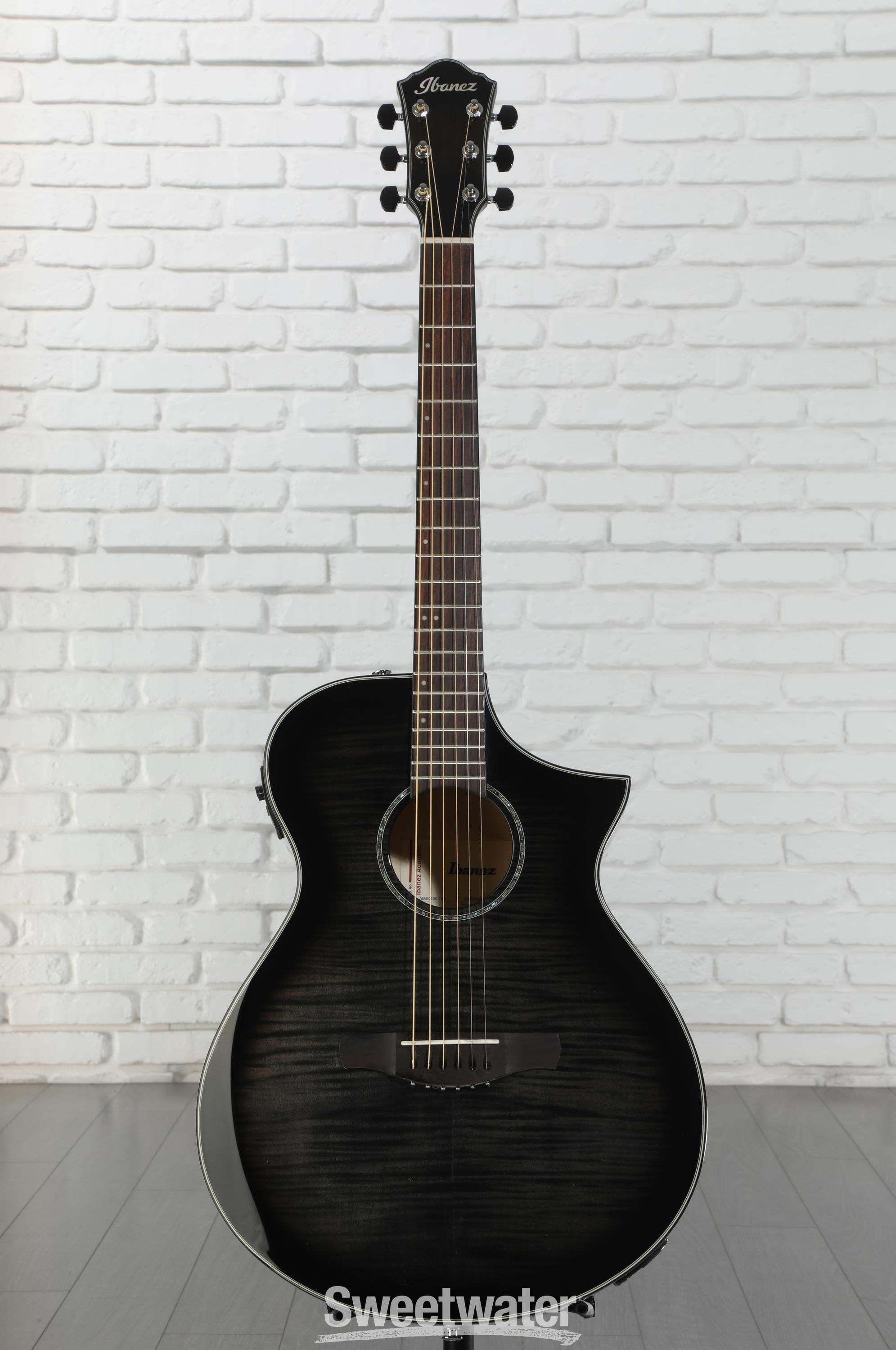 Ibanez AEWC400 Acoustic-Electric Guitar - Transparent Black