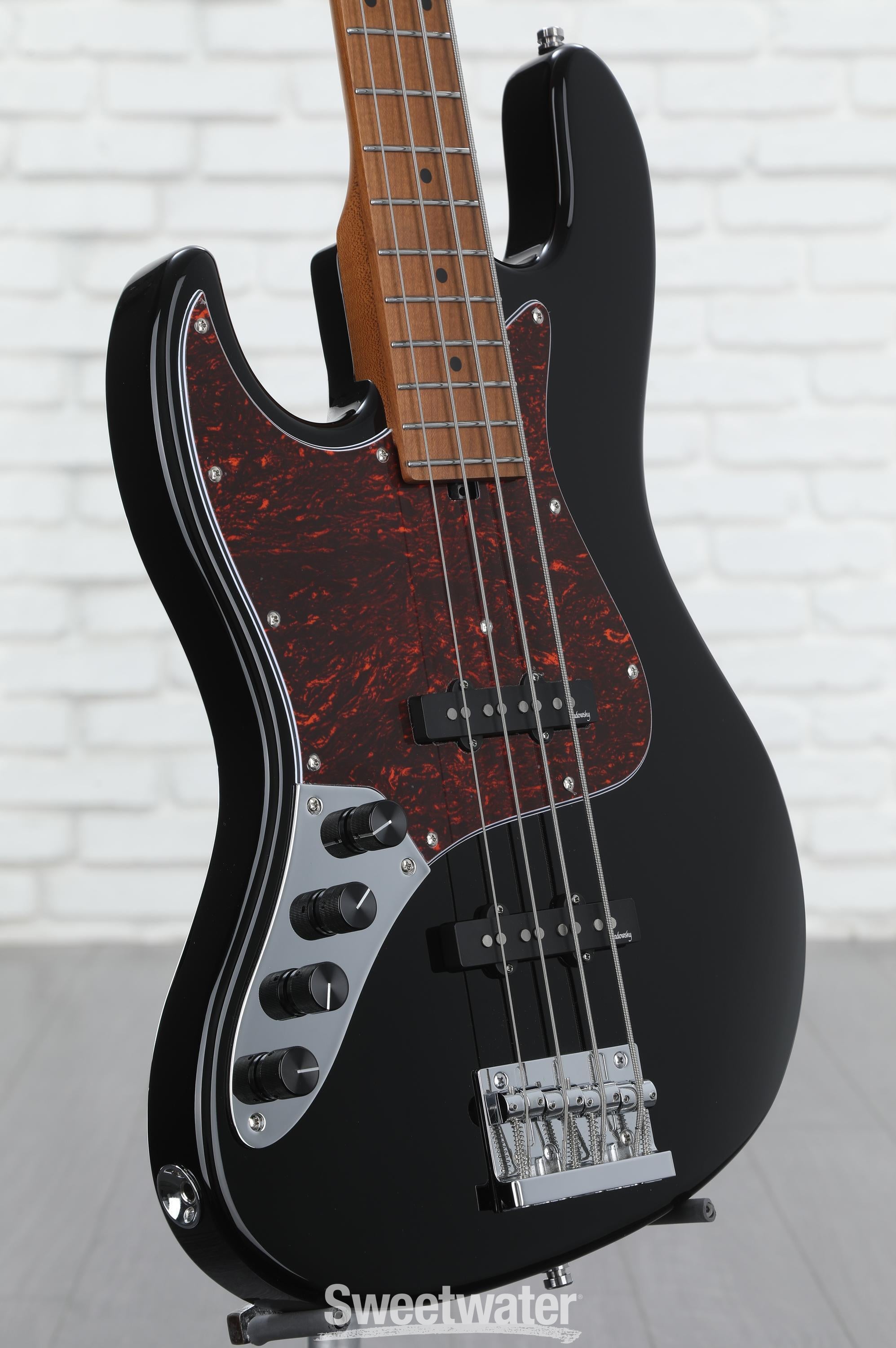 Photo of Sadowsky MetroExpress 21-fret Vintage JJ Bass Left-handed, 4-string - Black High Polish