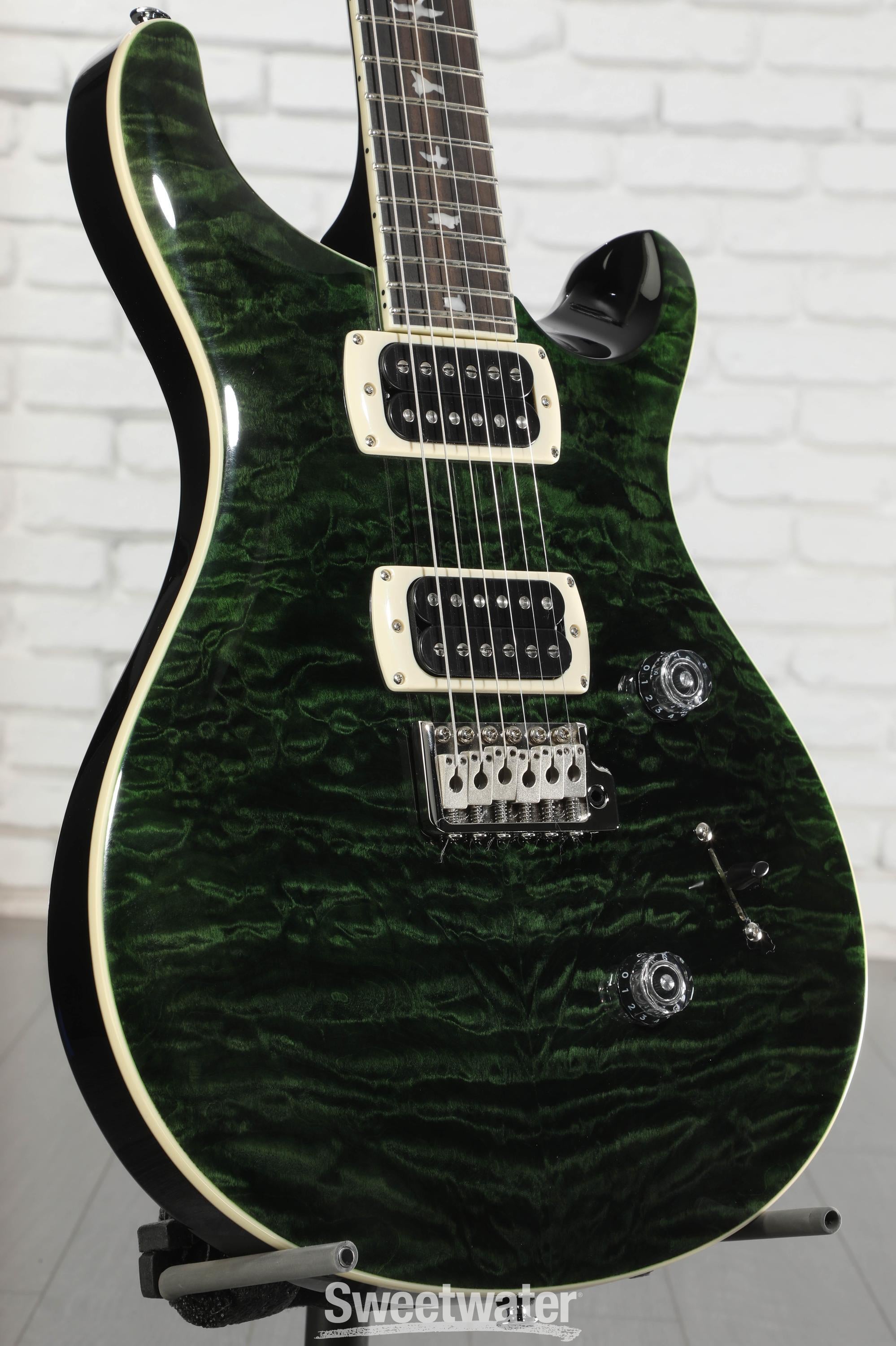 PRS SE Custom 24 Quilt Electric Guitar - Teal Black | Sweetwater