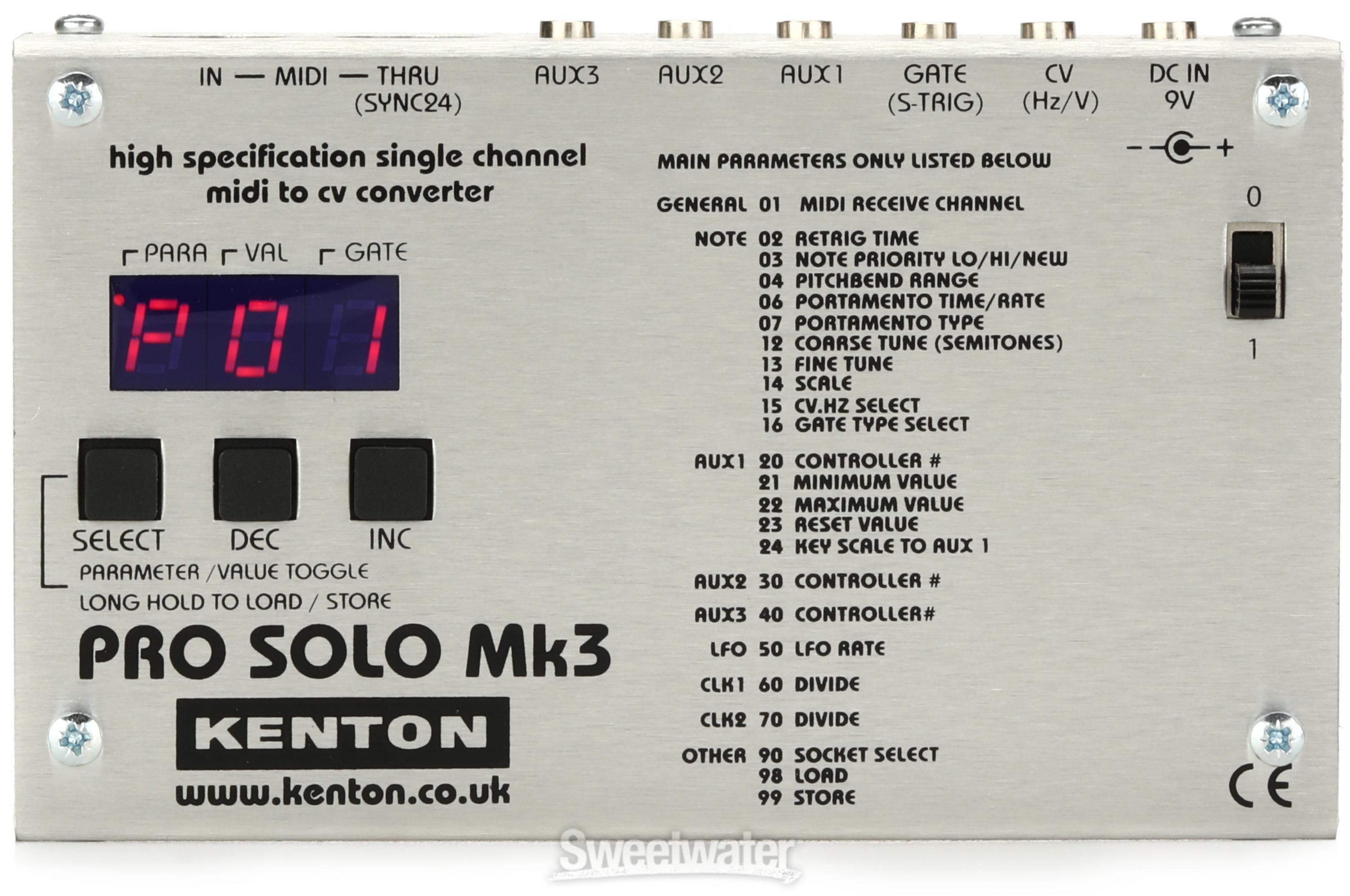 Kenton Pro Solo Mk3 Single-channel MIDI to CV Converter