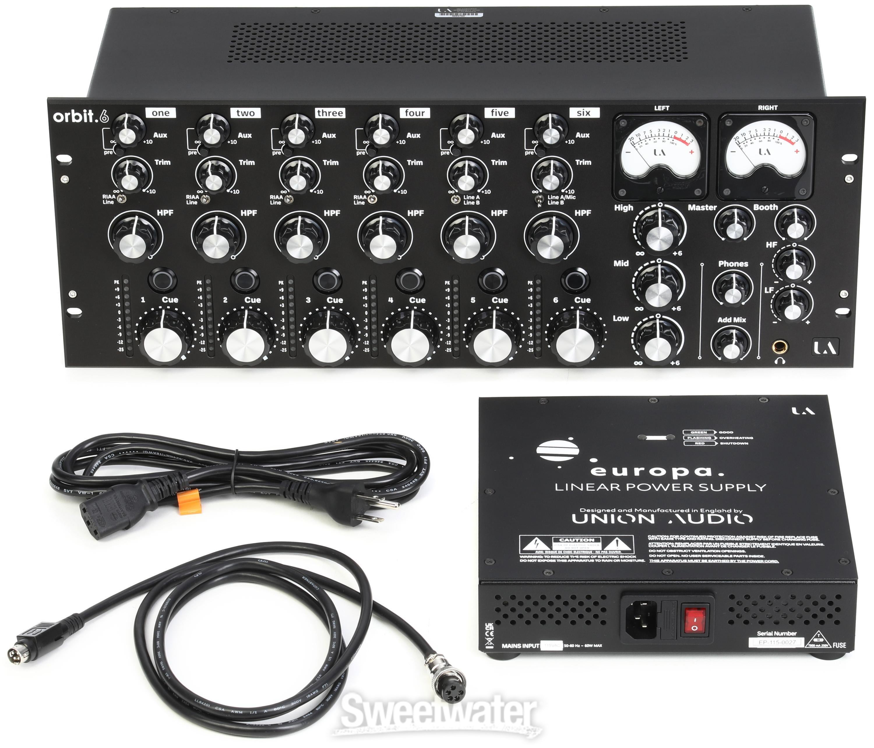 Union Audio Orbit.6 Rackmounted 6-channel Rotary DJ Mixer - Black
