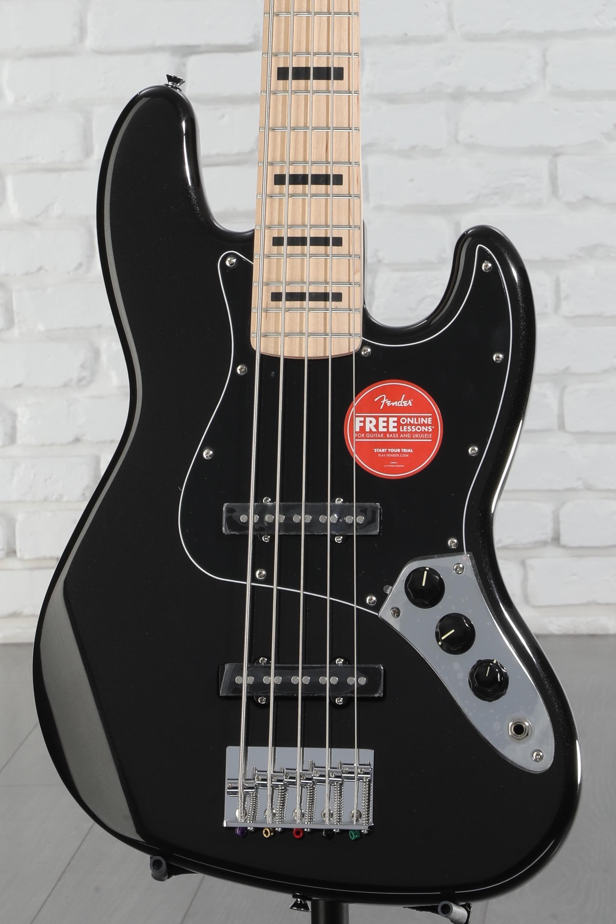 Squier Affinity Series Active Jazz Bass V - Black | Sweetwater