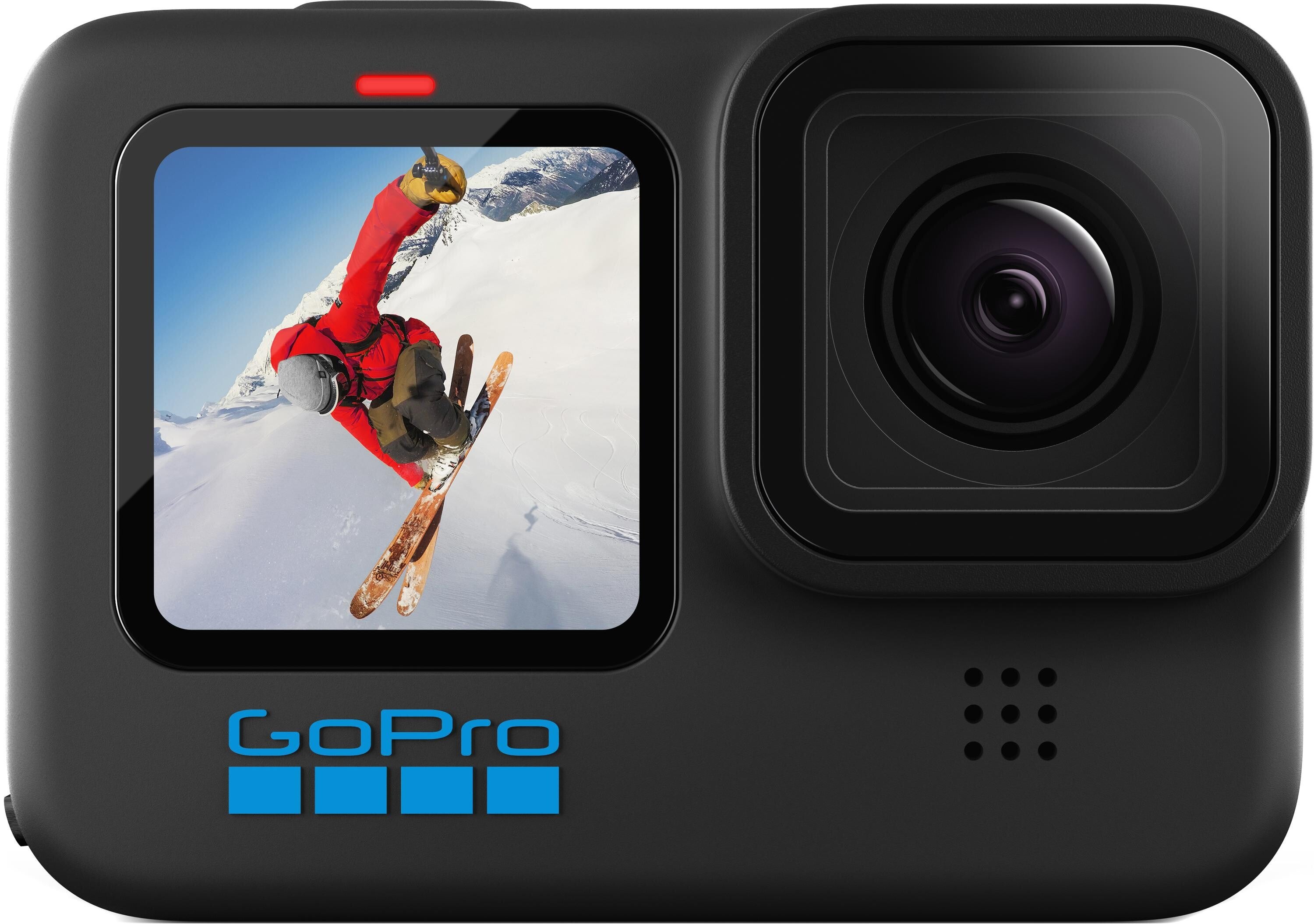 GoPro HERO9 Black Digital Action Camera {4K60/20MP} Waterproof to 33 ft. -  With Battery, Curved Adhesive Mount, Mounting Buckle, Thumb Screw, USB