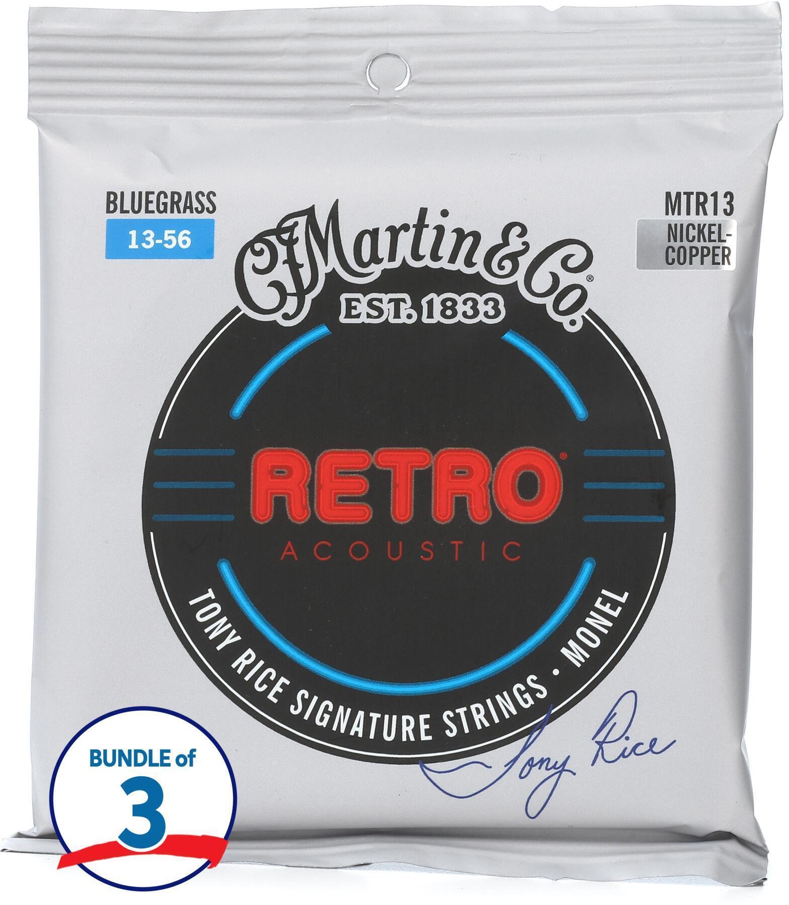 Photo of Martin MTR13 Tony Rice Retro Acoustic Guitar Strings - .013-.056 Bluegrass (3-pack)