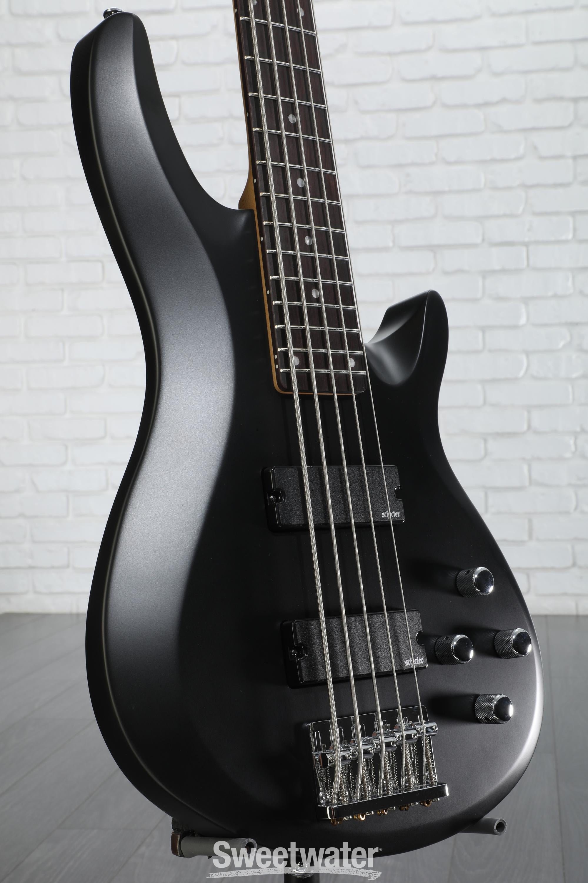 Schecter C-5 Deluxe Bass Guitar - Satin Black | Sweetwater