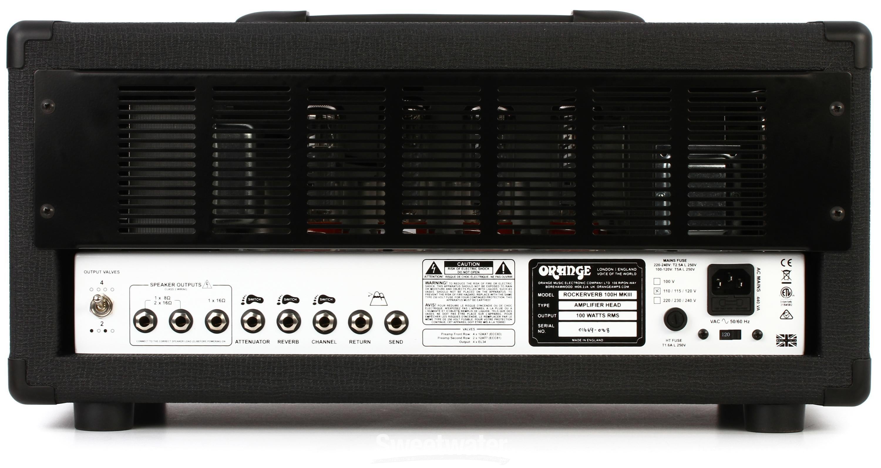 Orange Rockerverb 100 MKIII - 100-watt 2-channel Tube Head - Black