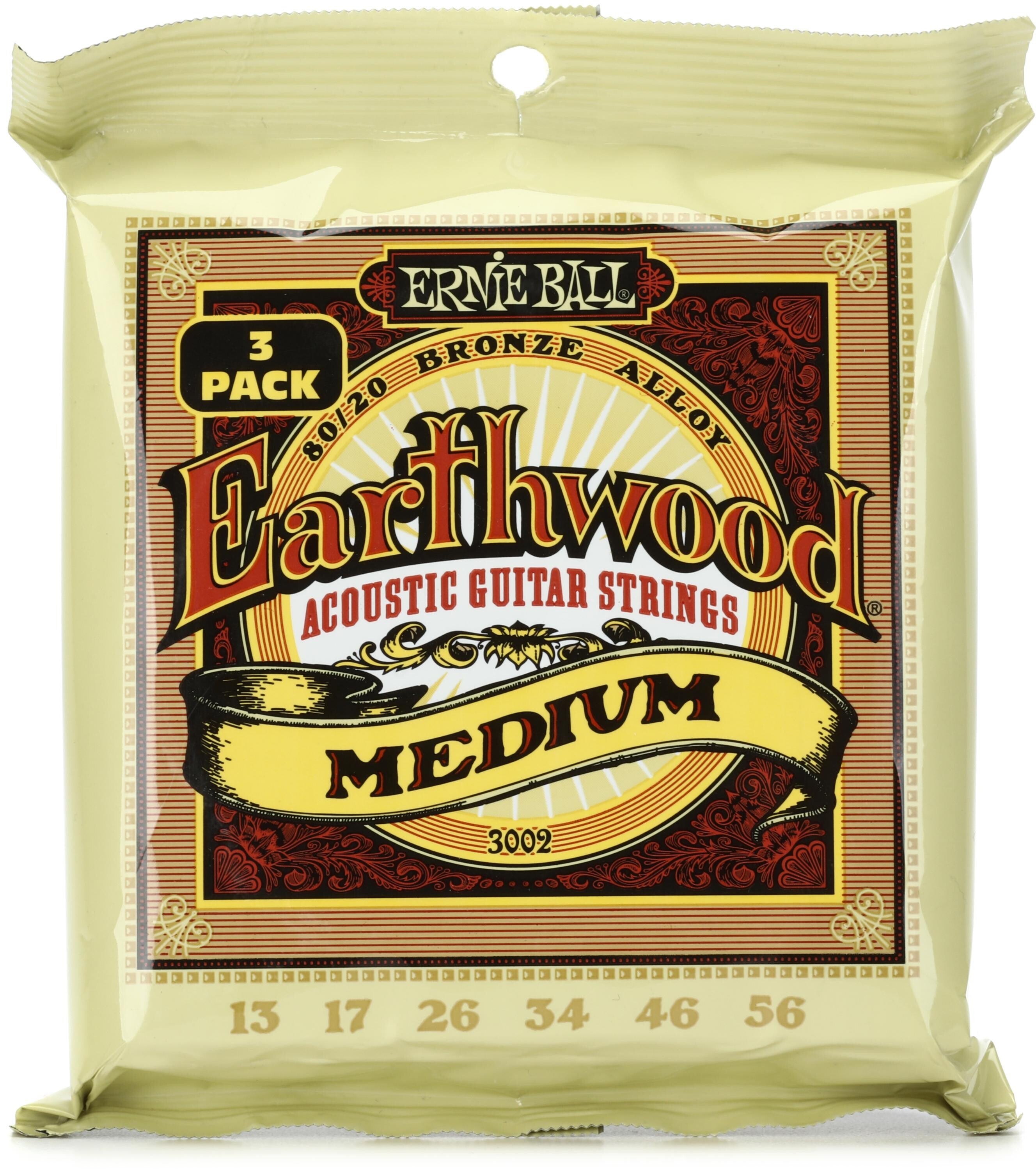 Ernie Ball 3007 Earthwood 80 20 Bronze Acoustic Guitar Strings