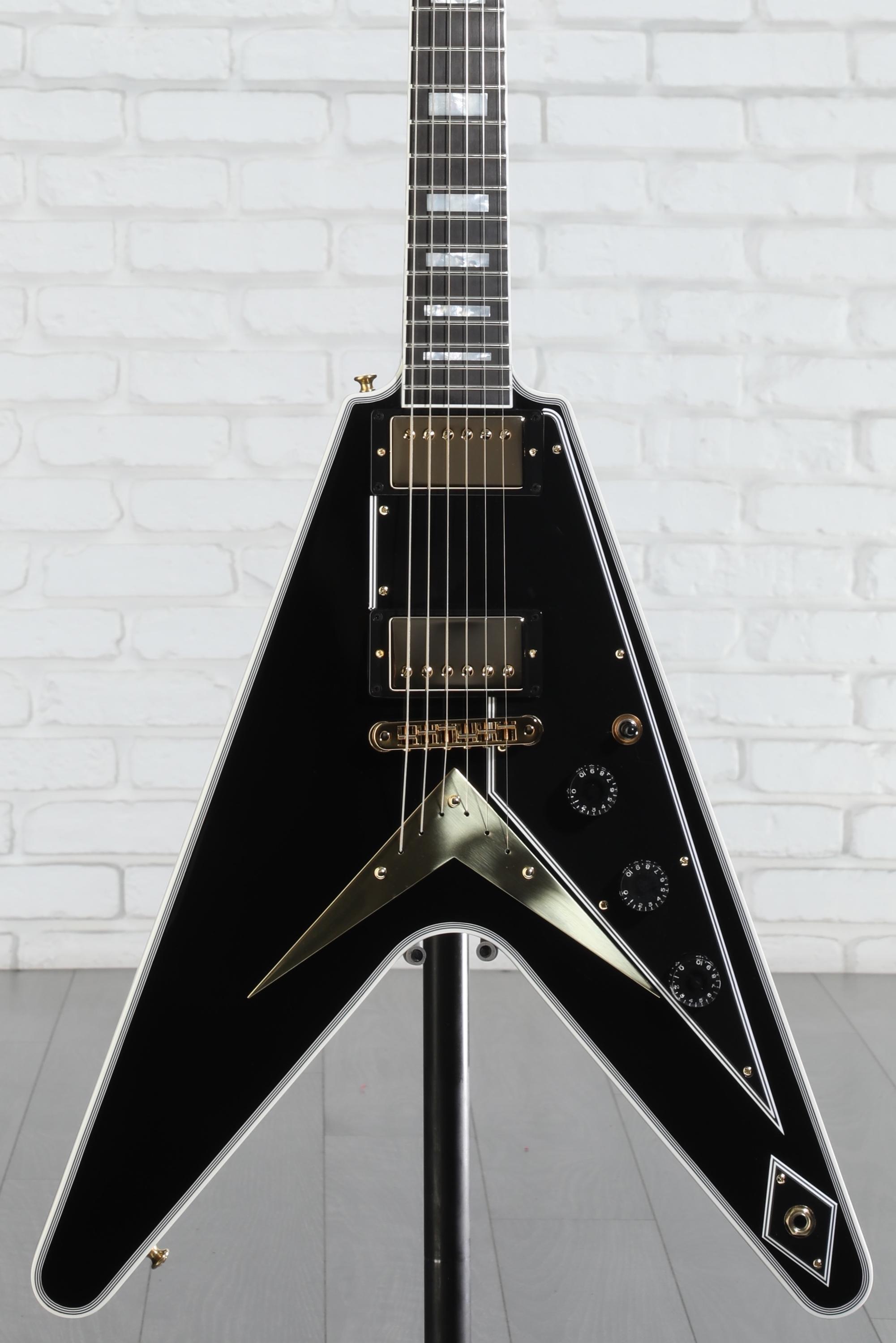 Gibson Custom Flying V Custom Electric Guitar - Ebony, Ebony
