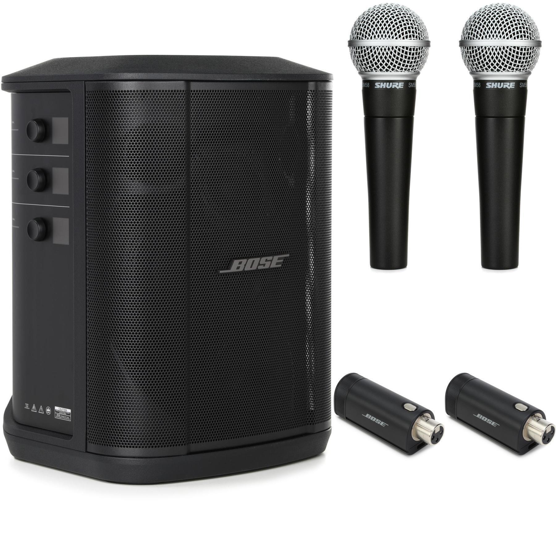 Bose S1 Pro+ Multi-position PA System and Shure SM58 Wireless Pair