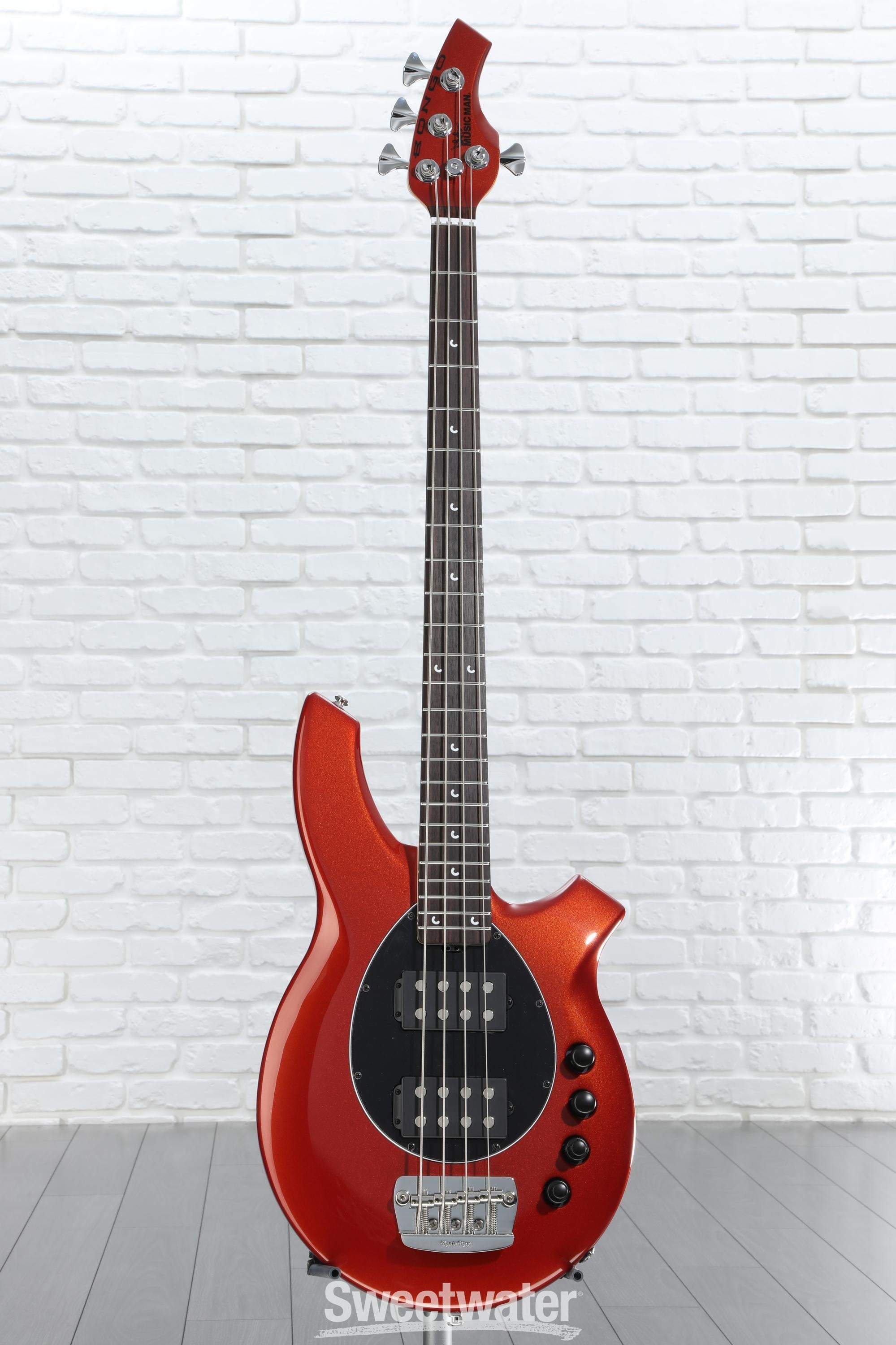 Ernie Ball Music Man Bongo 4HH Electric Bass Guitar - Blood