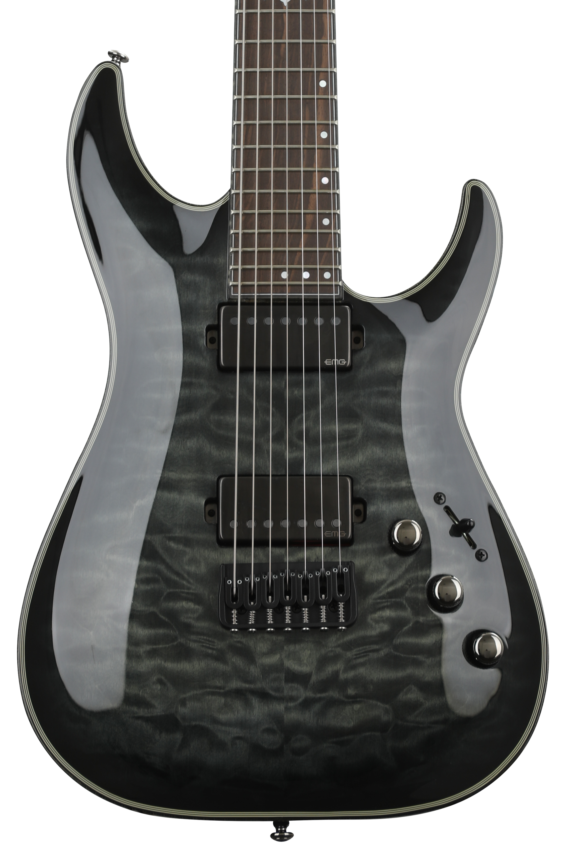 Schecter Hellraiser Hybrid C-7 Electric Guitar - Trans Black Burst |  Sweetwater