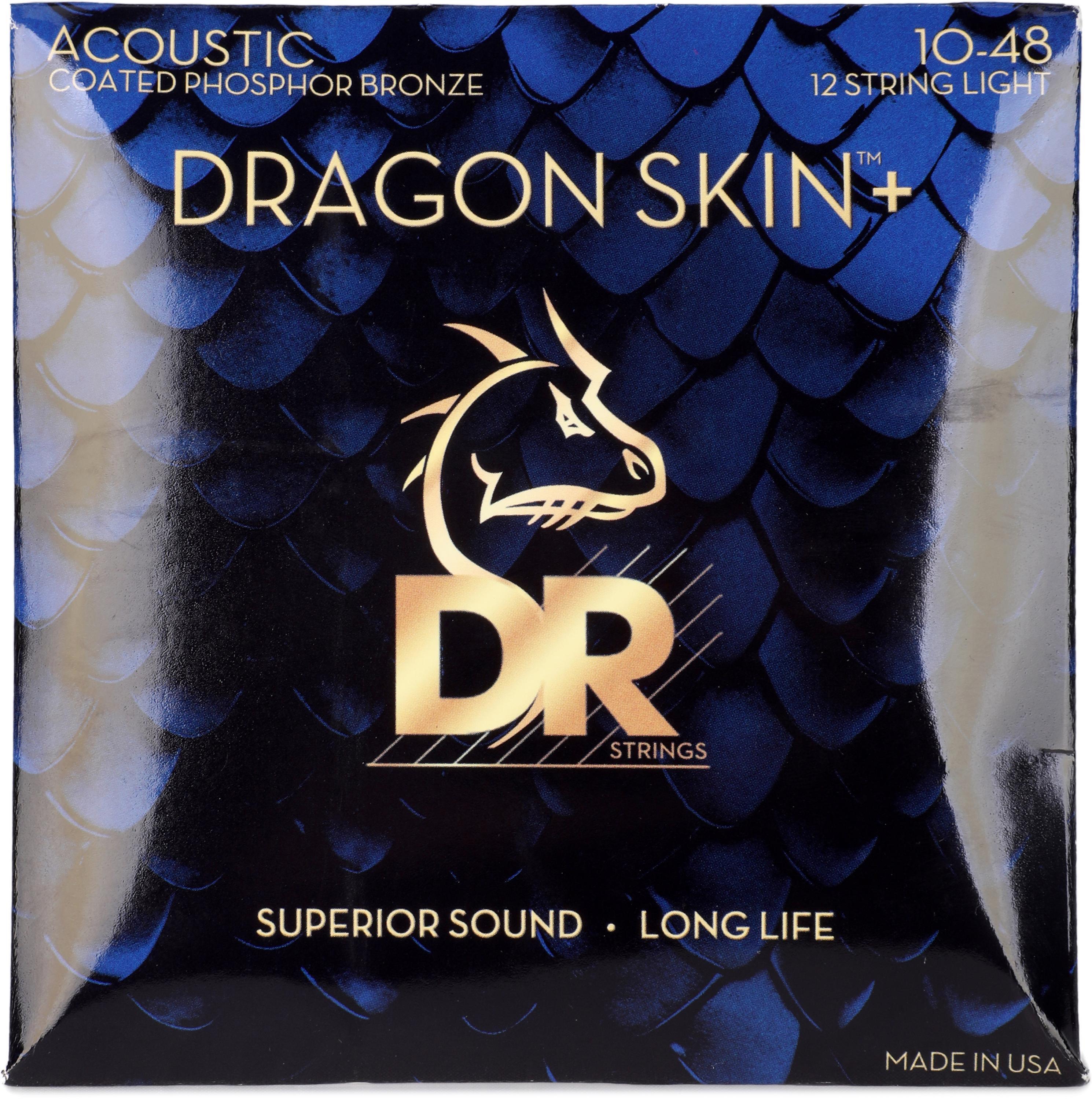 Photo of DR Strings Dragon Skin+ Phosphor Bronze Coated 12-string Acoustic Guitar Strings - Extra Light .010-.048