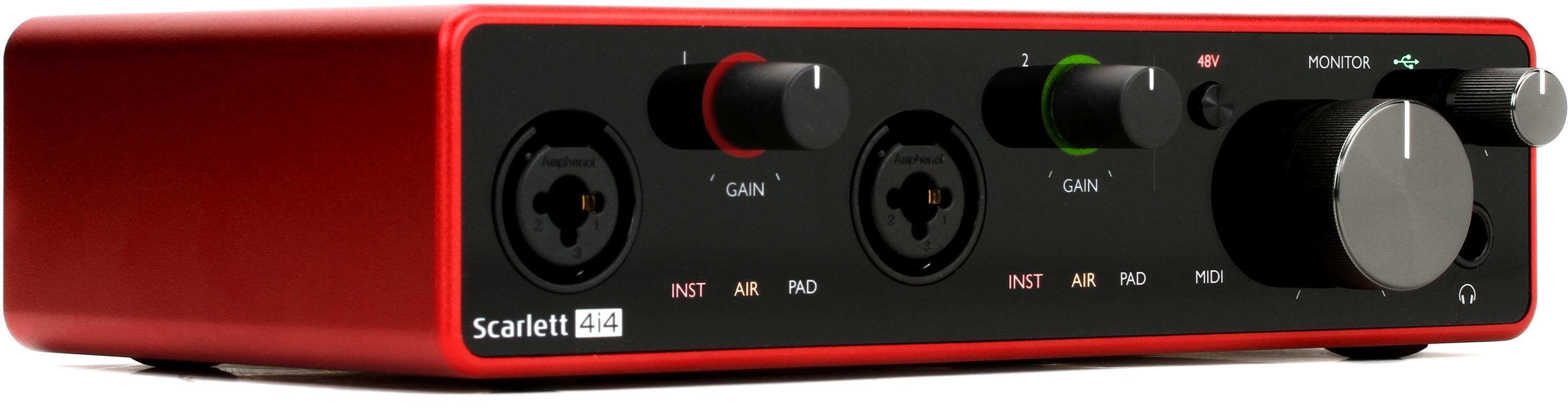 Focusrite Scarlett 4i4 3rd Generation Audio Interface Red AMS