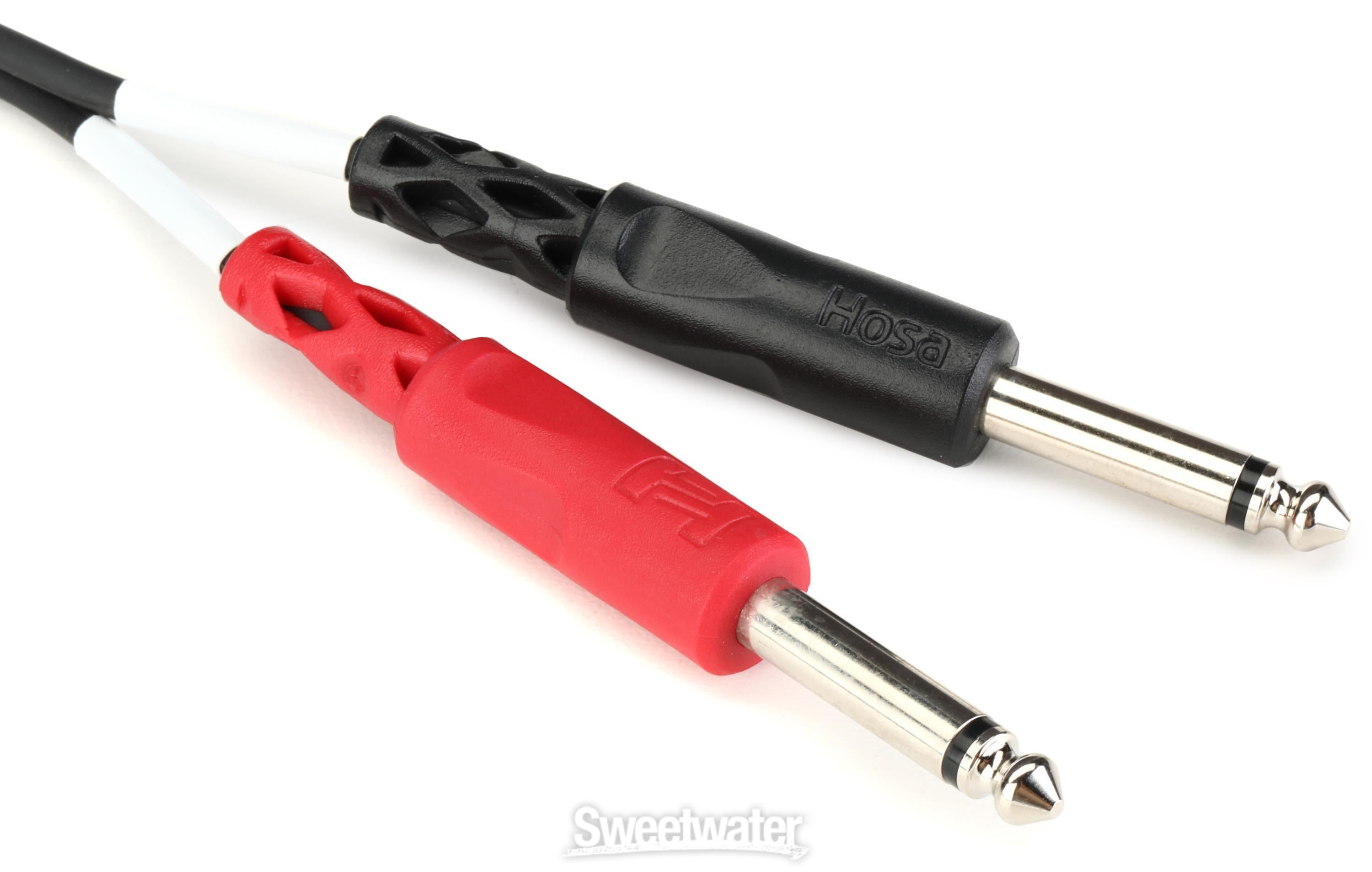Hosa STP-201 Insert Cable - 1/4 inch TRS Male to Dual 1/4 inch TS Male - 3  foot | Sweetwater