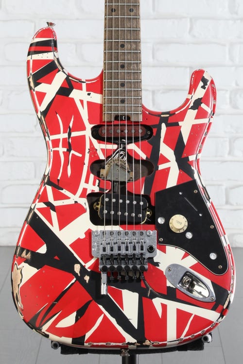 EVH Striped Series Frankenstein Relic - Red/Black/White