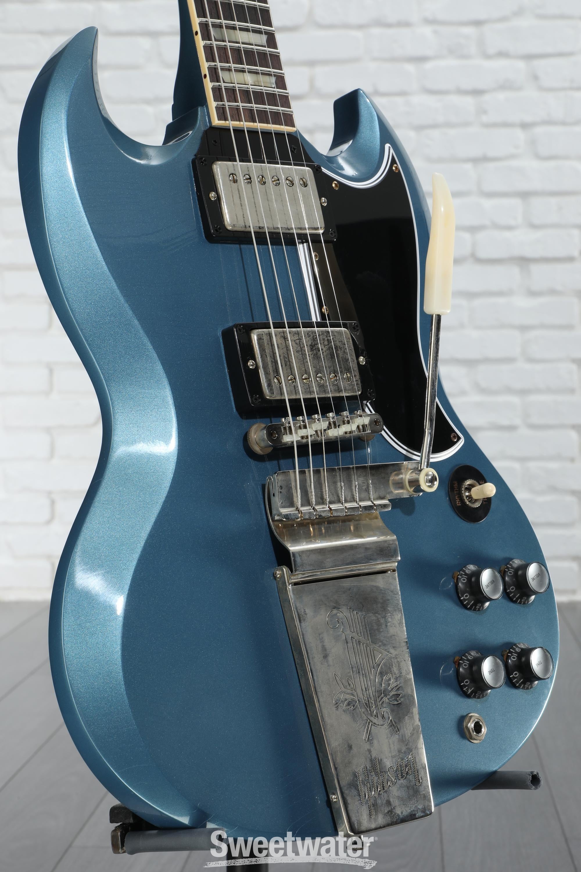 Gibson Custom 1964 SG Standard Reissue with Maestro Vibrola Electric Guitar - Murphy Lab Ultra Light Aged Pelham Blue