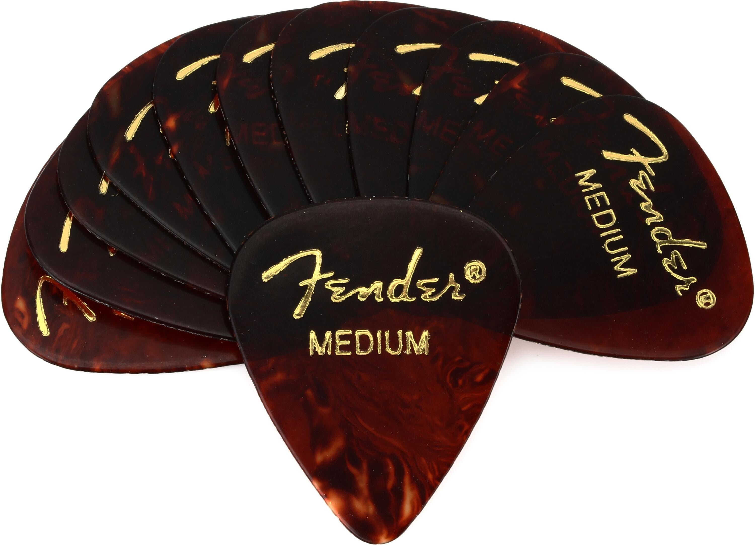 Fender Premium Colored Celluloid Guitar Picks 351 Blue MOTO Medium 144 Bag