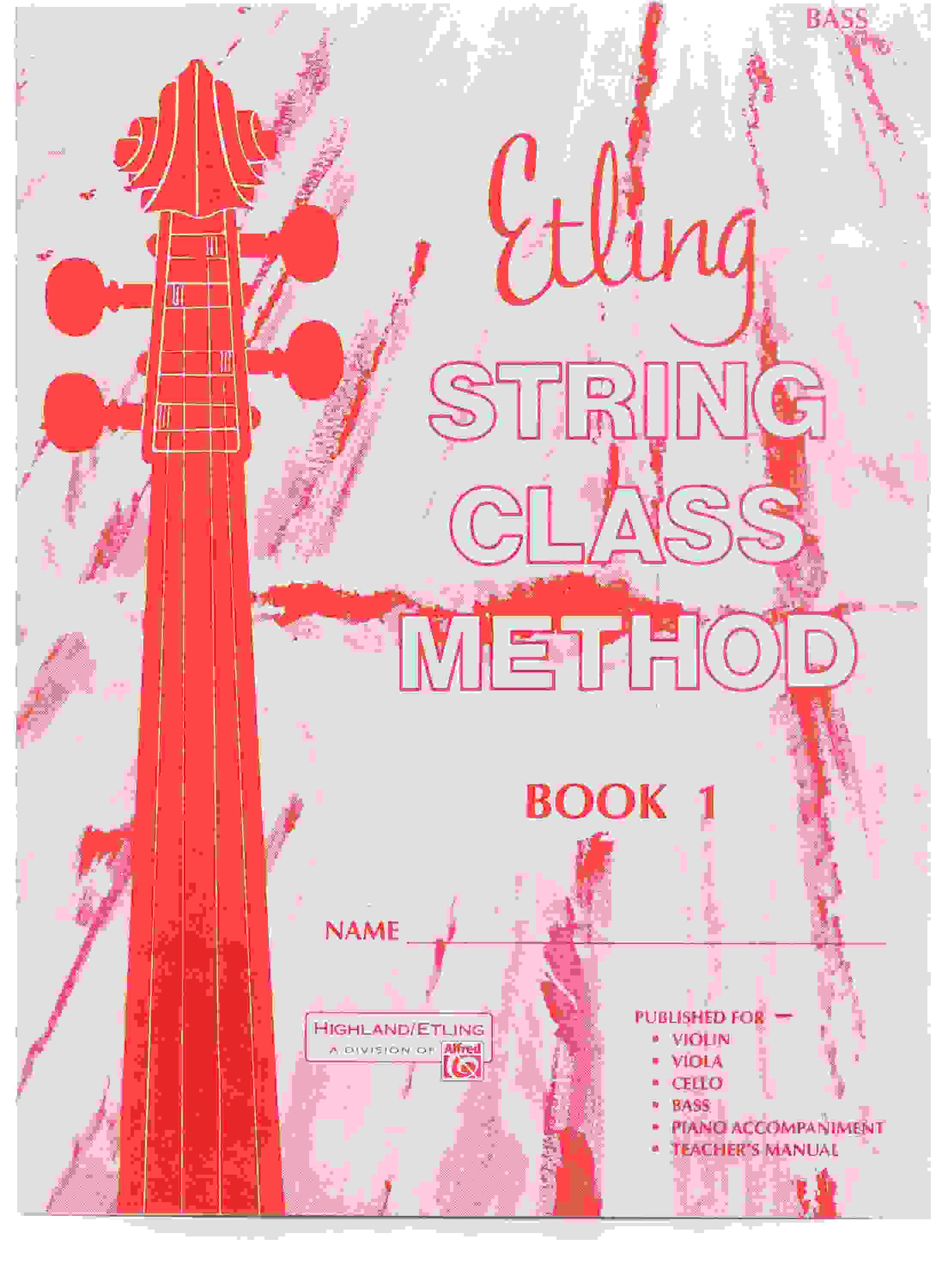Alfred Etling String Class Method Book 1 - Double Bass | Sweetwater