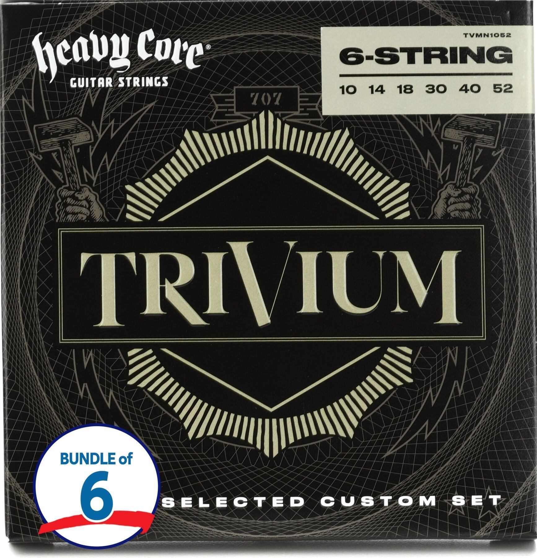Photo of Dunlop TVMN1052 Heavy Core Trivium Electric Guitar Strings - .010-.052 (6-pack)