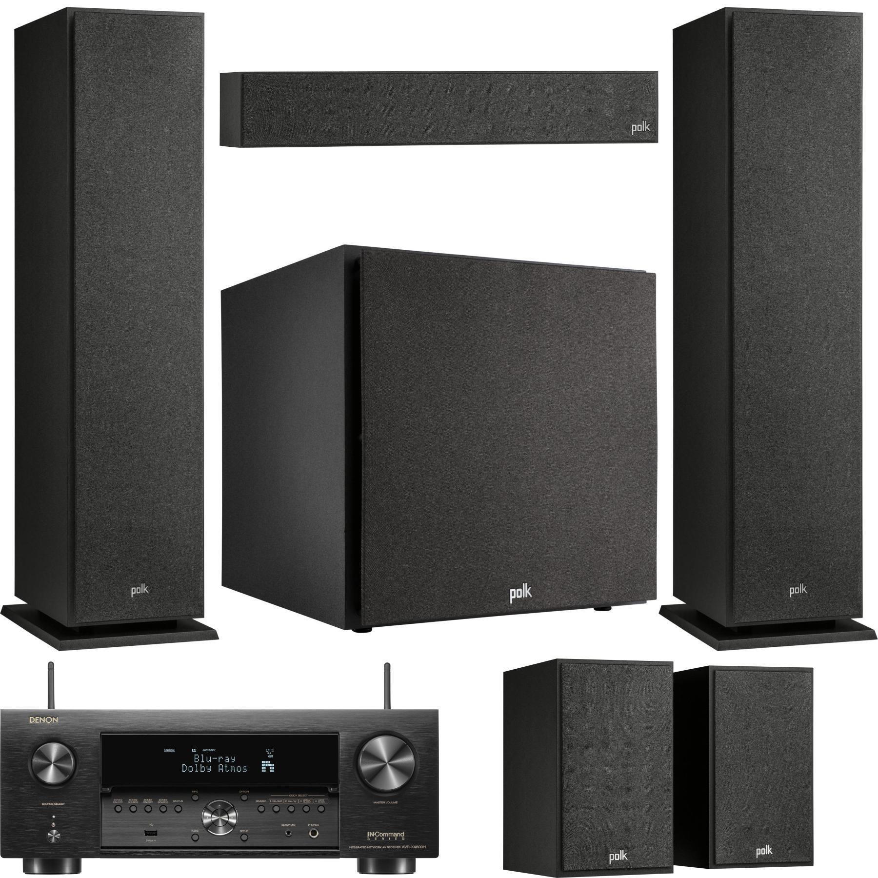 Denon AVR-X4800H 125-watt, 9.4-channel 8K A/V Receiver and Polk