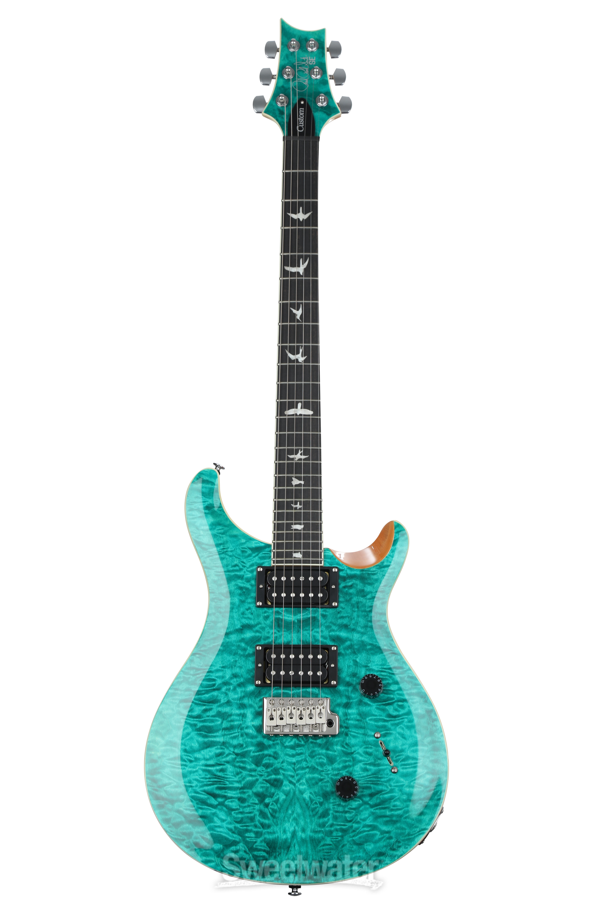 PRS SE Custom 24 Electric Guitar - Quilted Turquoise | Sweetwater PRS SE Custom 24 Electric Guitar - Quilted Turquoise | Sweetwater