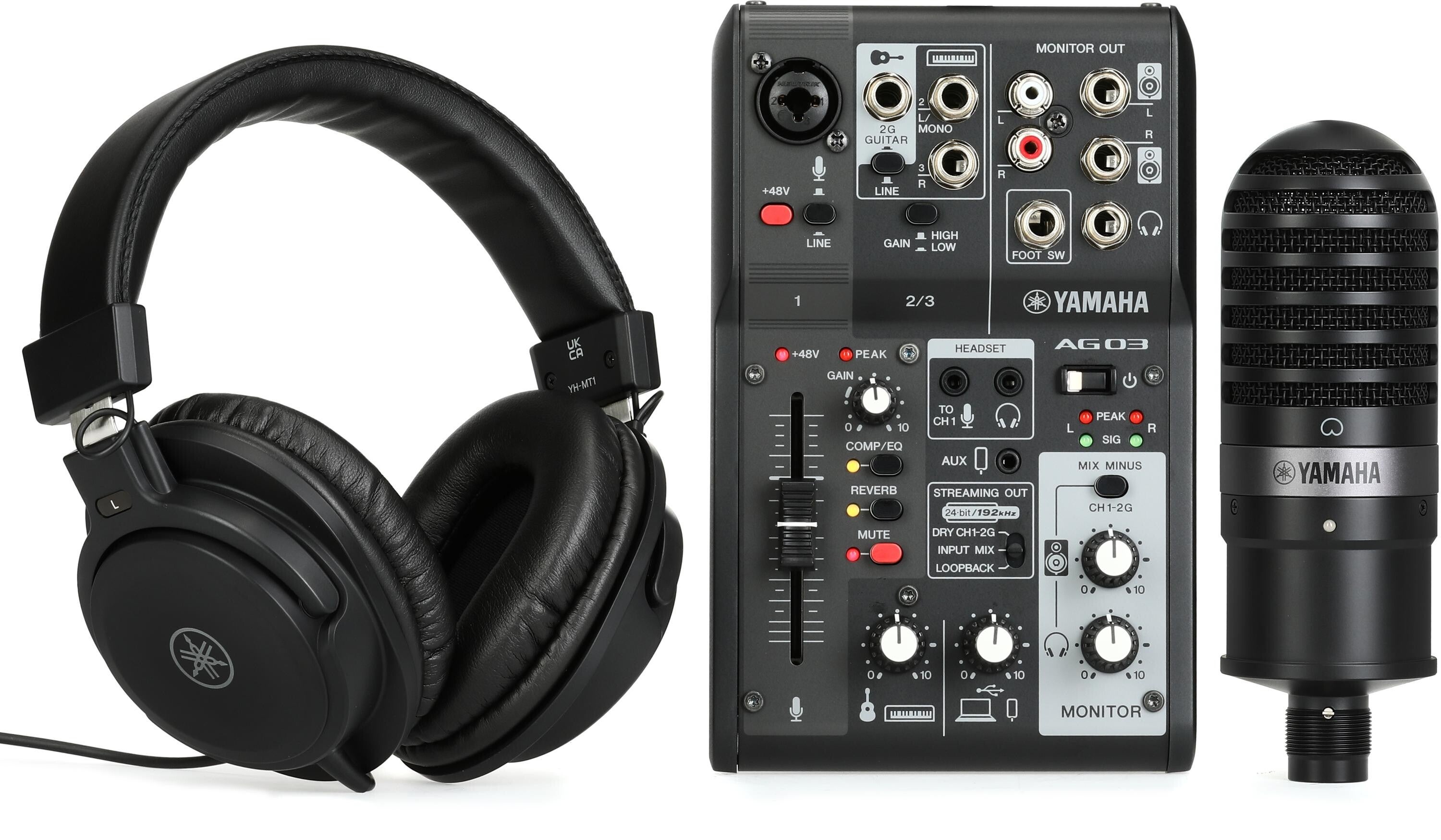 YAMAHA AG03MK2 LSPK BLACK ライブストリーミングパッケージ PC配信 ...