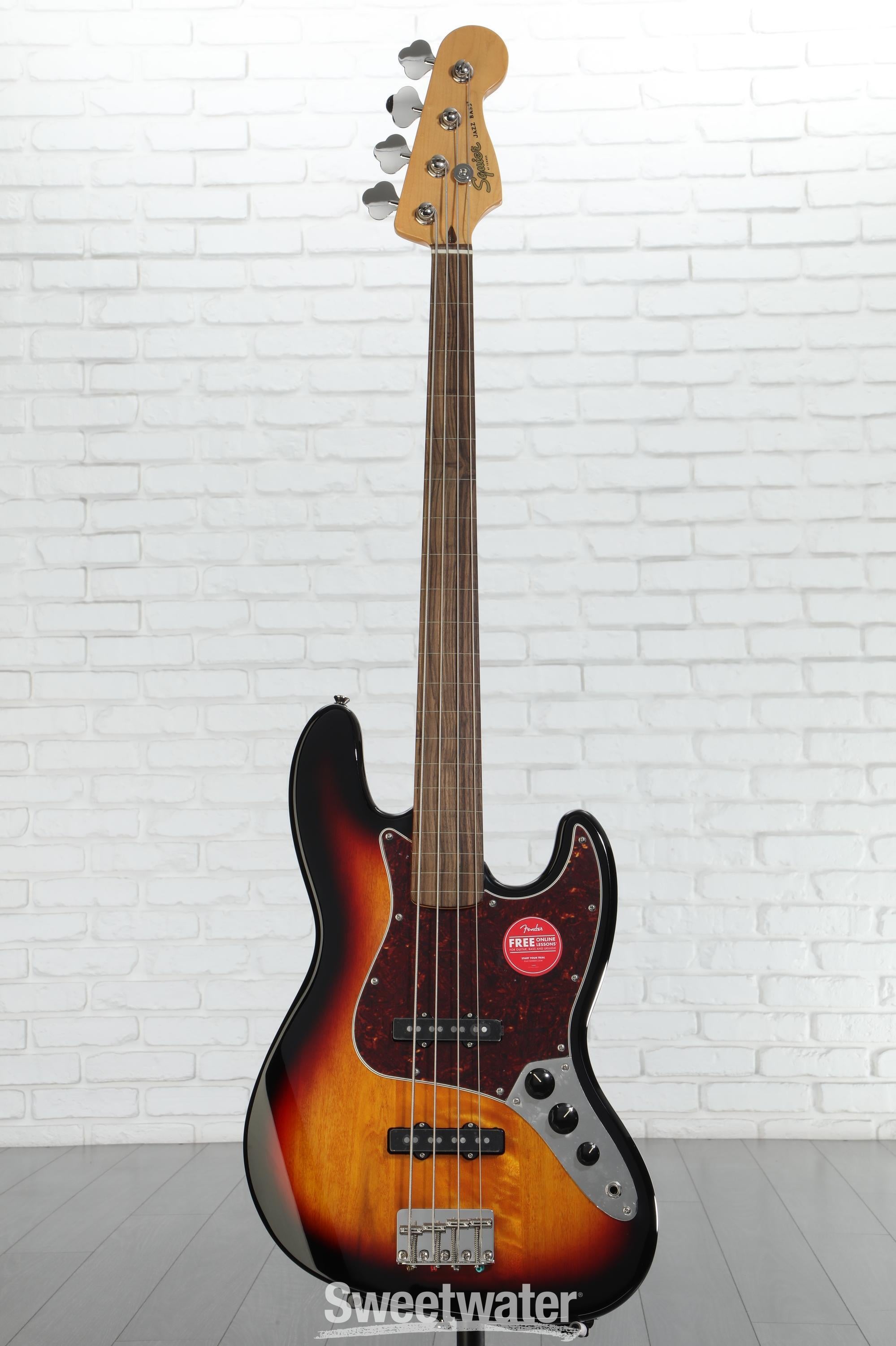 【10439】 Squier Fretless Jazz Bass Amazon.com: Squier Classic Vibe 60s Jazz Bass, 3-Color
