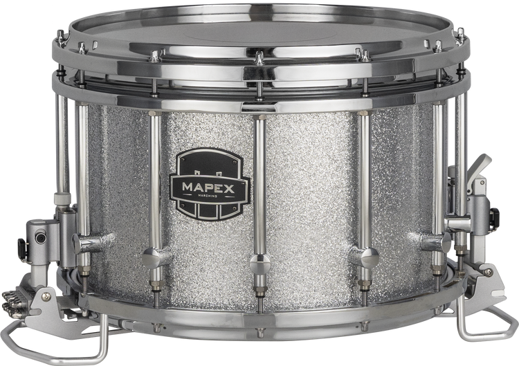 Mapex Quantum Mark II Agility Marching Snare Drum - 14 inches x 10 inches, Silver Diamond Dazzle