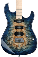 Photo of ESP Original Snapper CTM Electric Guitar - Nebula Blue Burst with Maple Fingerboard