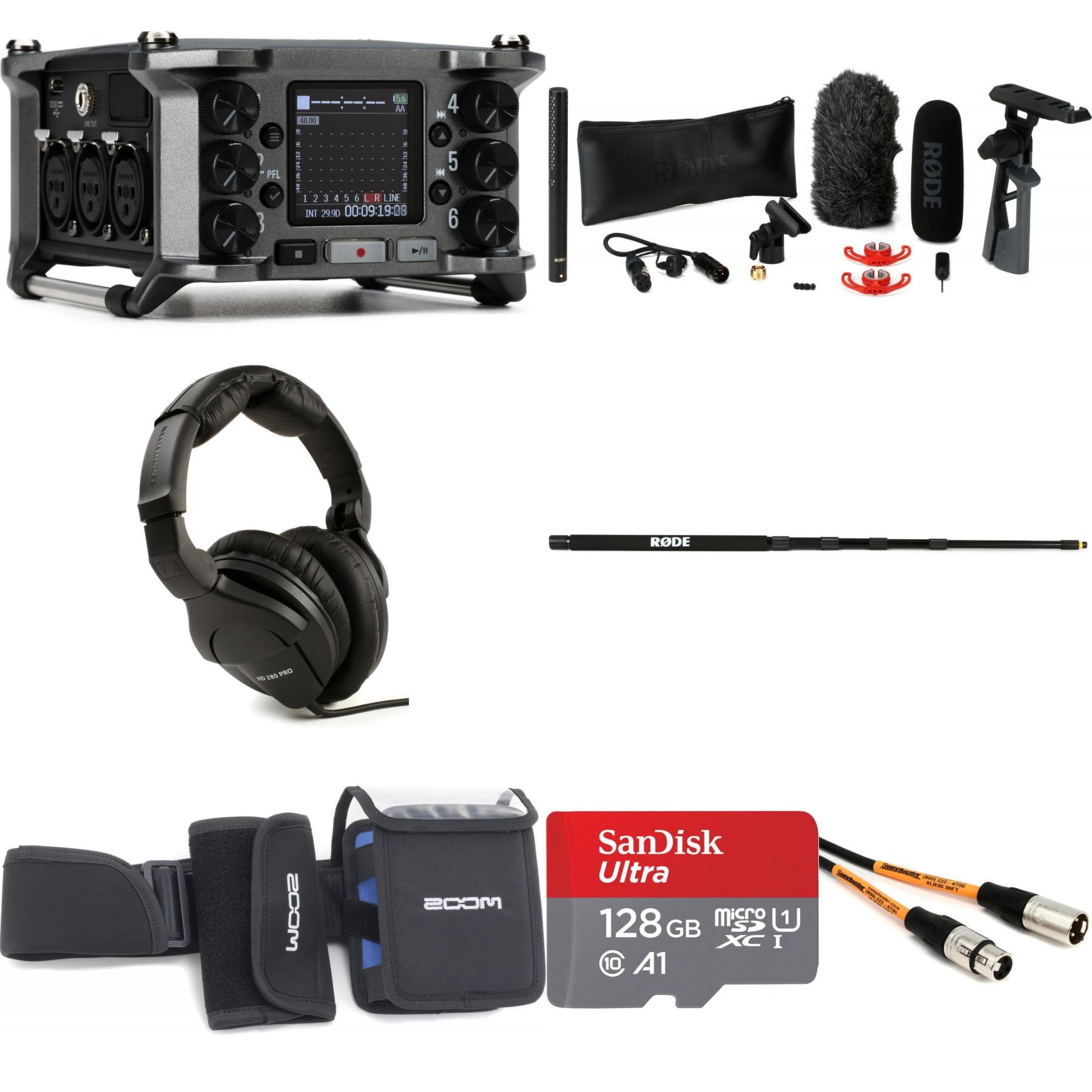 Zoom F6 Multitrack and Rode NTG5 Field Recording Bundle