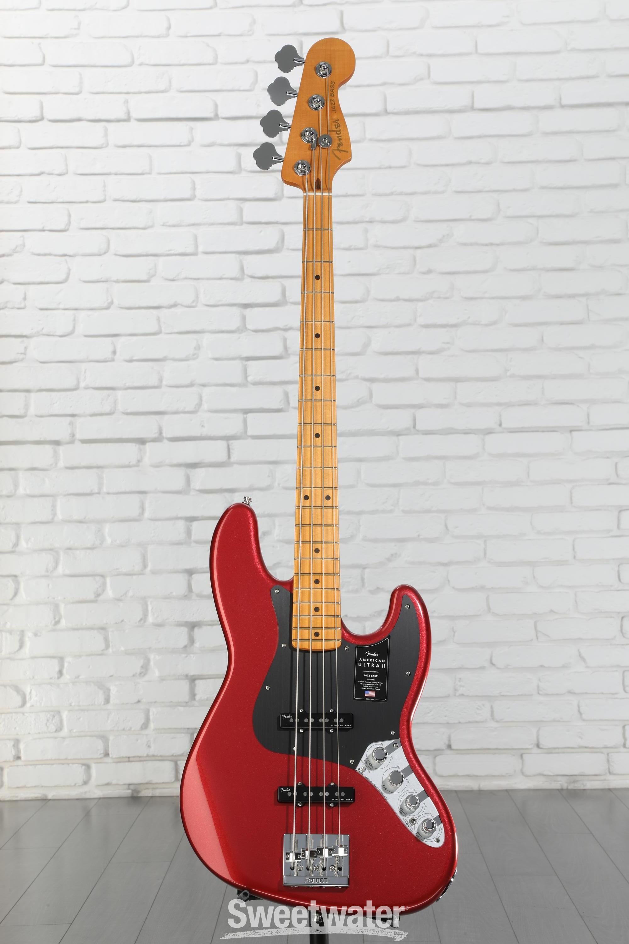 ベース Fender USA American Ultra II Jazz Bass Fender American Ultra II Jazz Bass - Sinister Red, Maple
