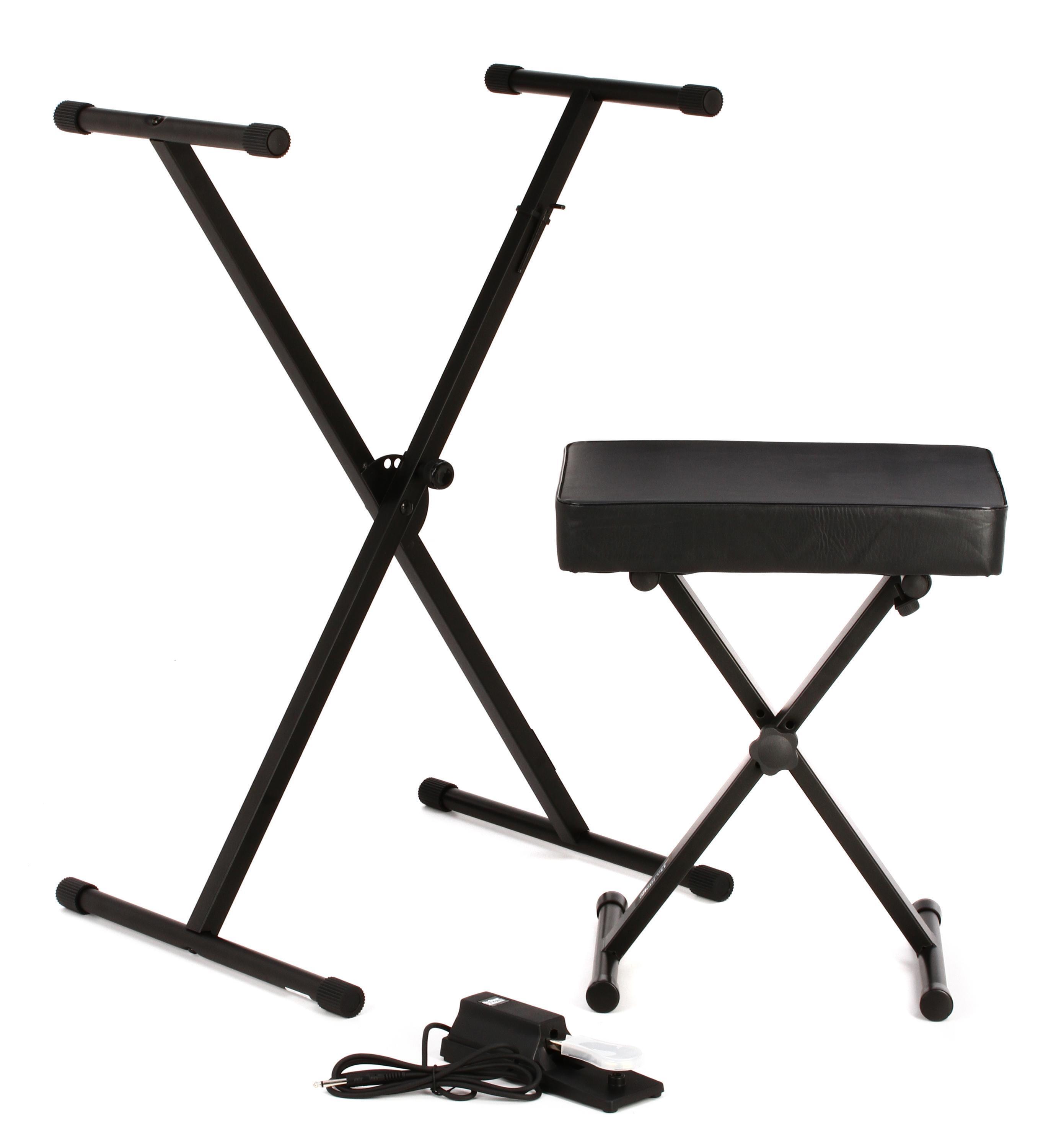 OnStage KPK6550 Keyboard Stand/Bench Pack with Sustain Pedal Sweetwater